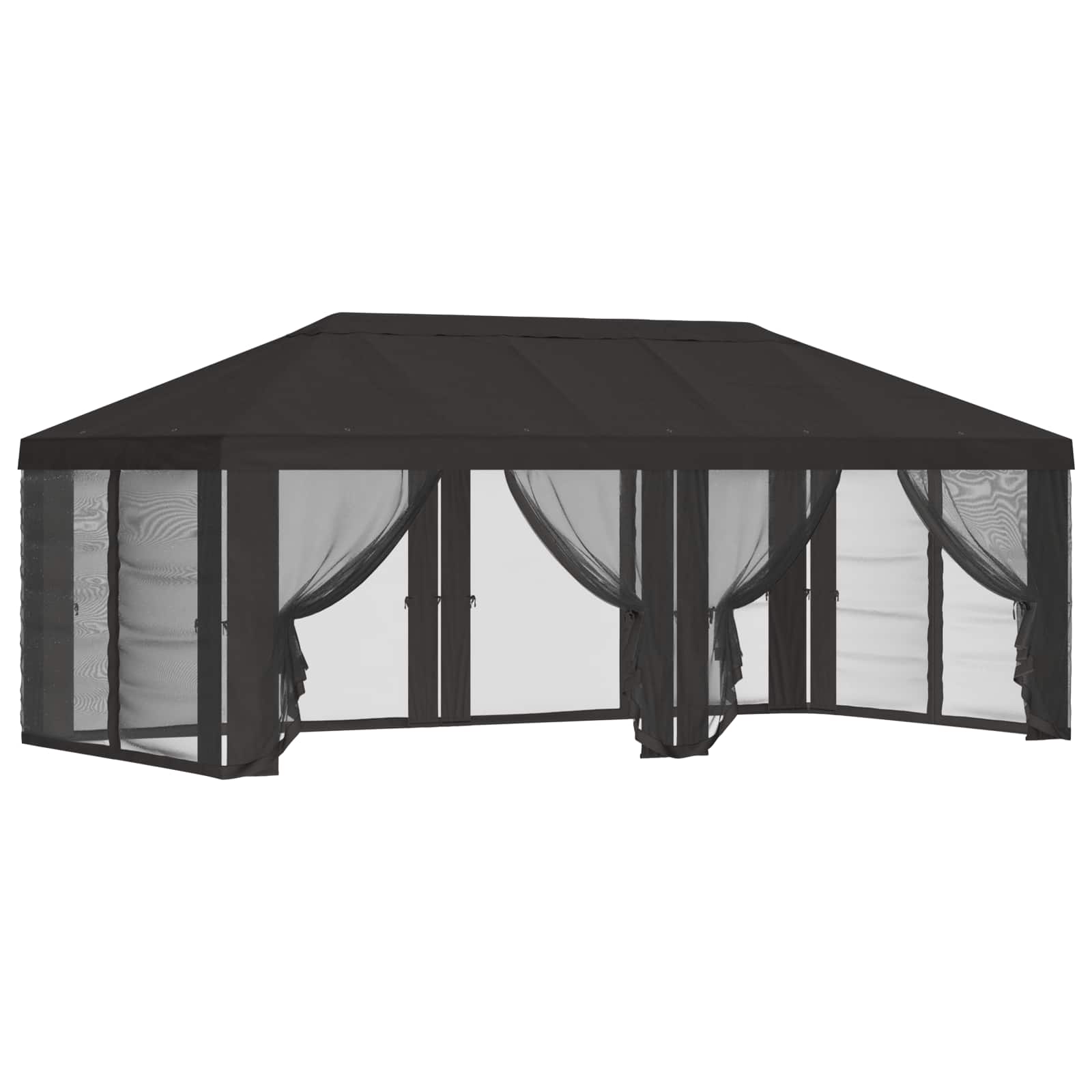 Gazebo Hoes met Zijwanden Antracietkleurig 600,5 x 300,5 cm is nu te koop bij PeponiXL, paradijselijk wonen!