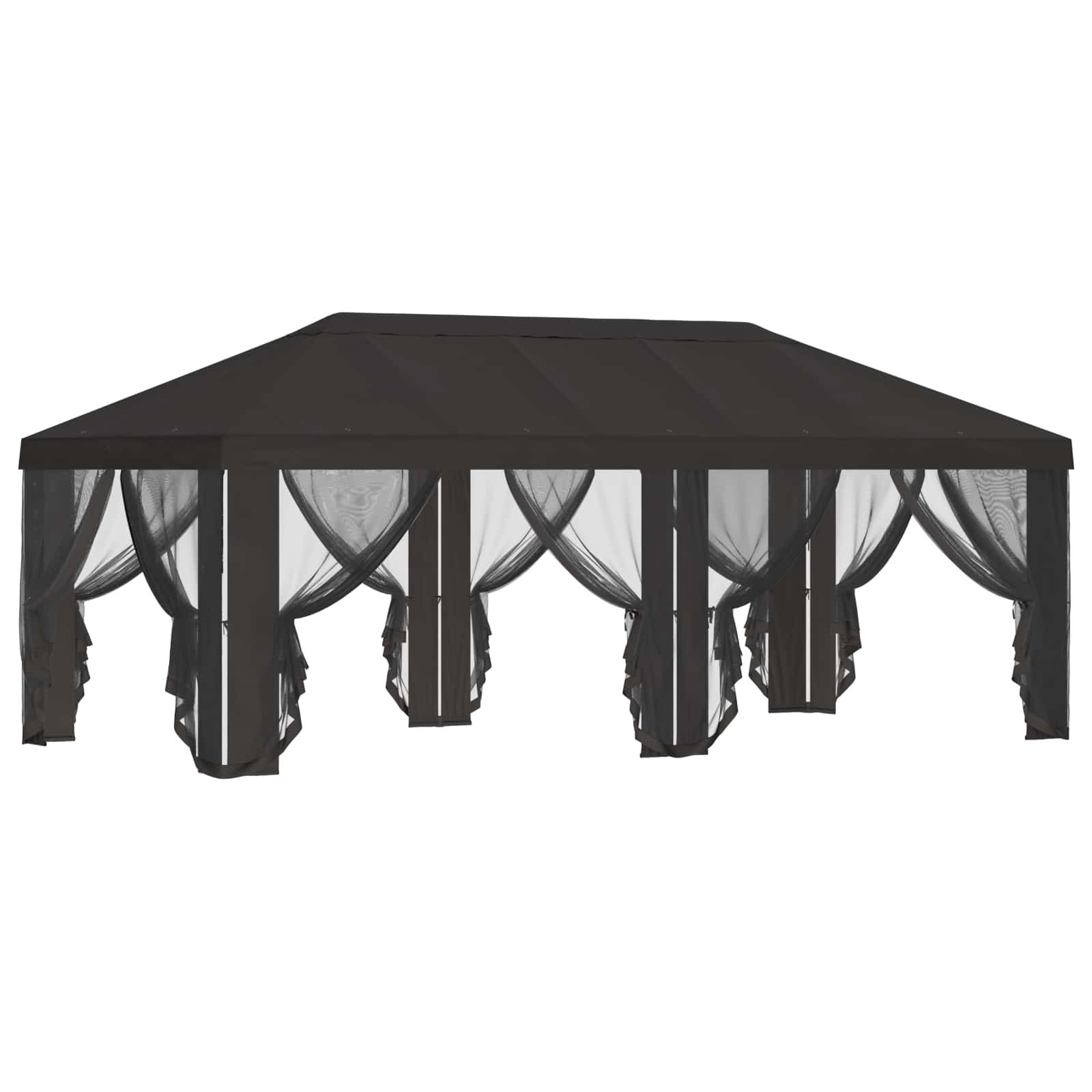 Gazebo Hoes met Zijwanden Antracietkleurig 600,5 x 300,5 cm is nu te koop bij PeponiXL, paradijselijk wonen!