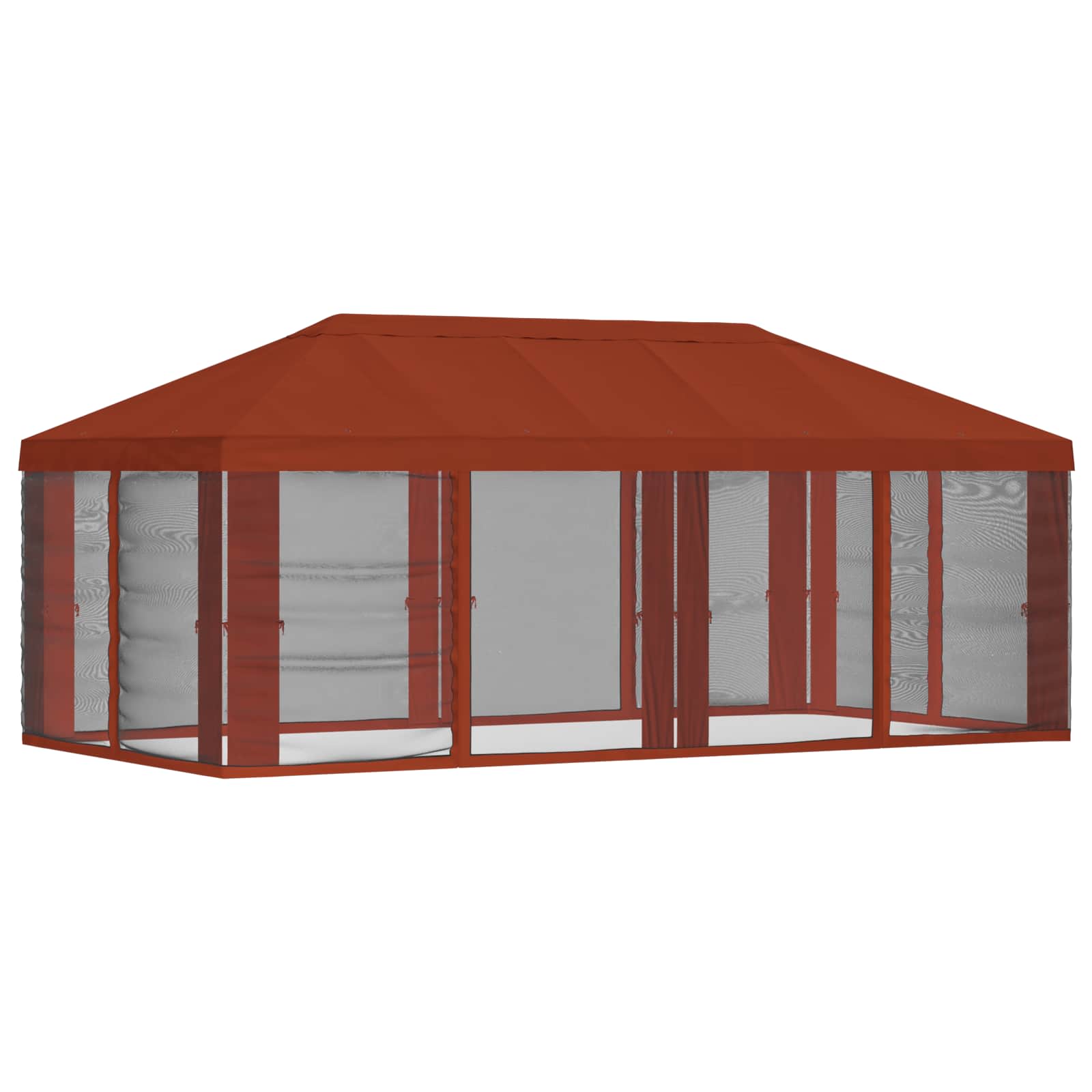 Gazebo Hoes met Zijwanden Terracotta 600,5 x 300,5 cm Polyester is nu te koop bij PeponiXL, paradijselijk wonen!