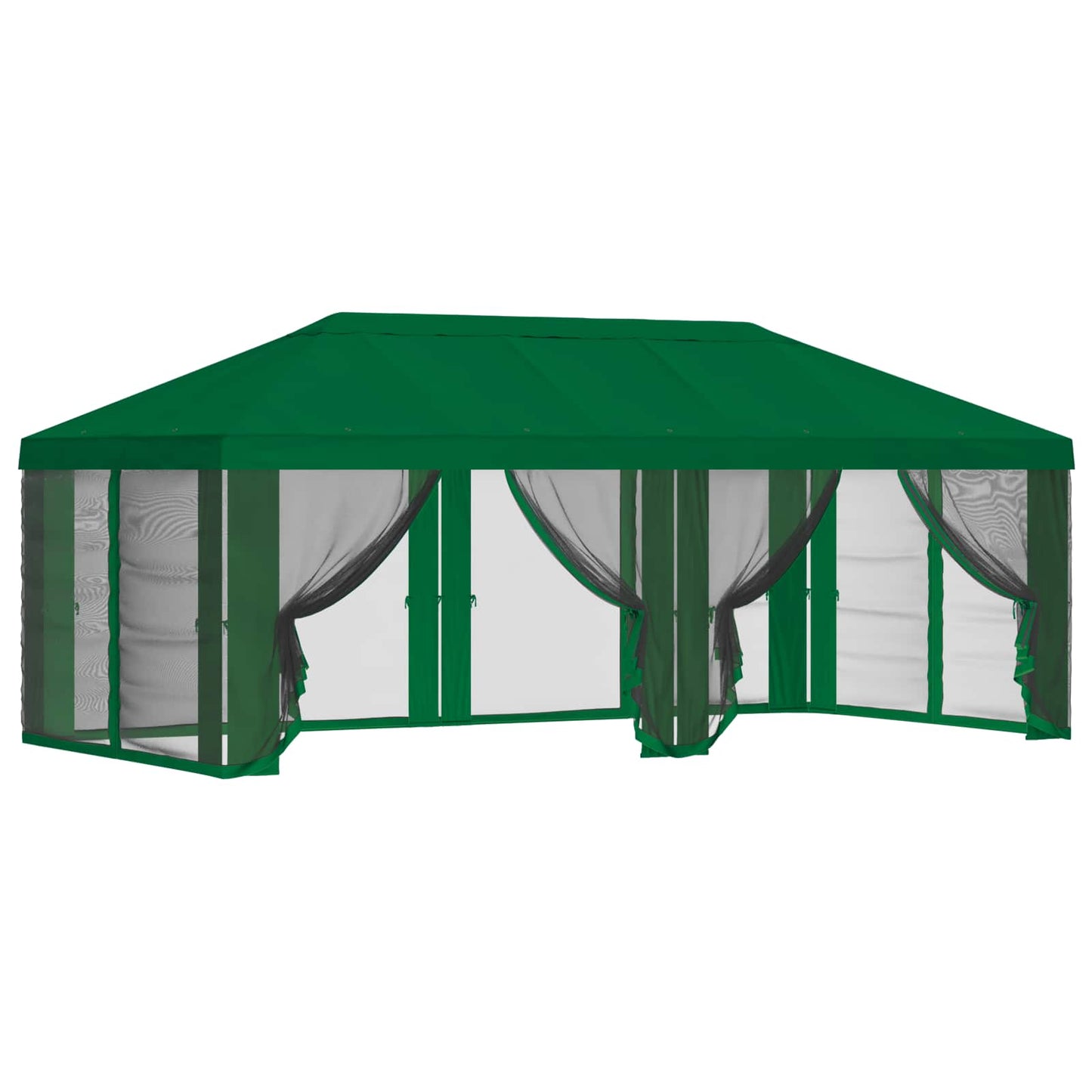 Gazebo Hoes met Zijwanden Groen 600,5 x 300,5 cm Polyester is nu te koop bij PeponiXL, paradijselijk wonen!