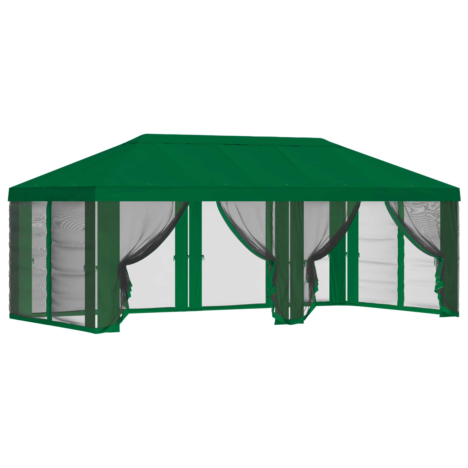 Gazebo Hoes met Zijwanden Groen 600,5 x 300,5 cm Polyester is nu te koop bij PeponiXL, paradijselijk wonen!