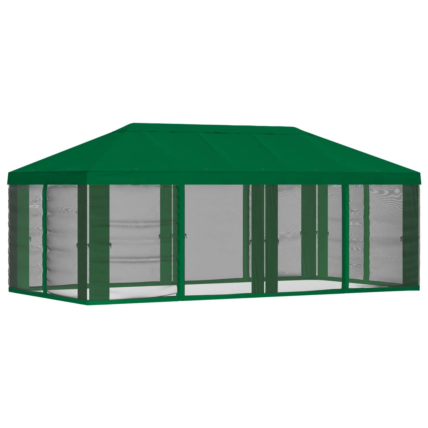 Gazebo Hoes met Zijwanden Groen 600,5 x 300,5 cm Polyester is nu te koop bij PeponiXL, paradijselijk wonen!