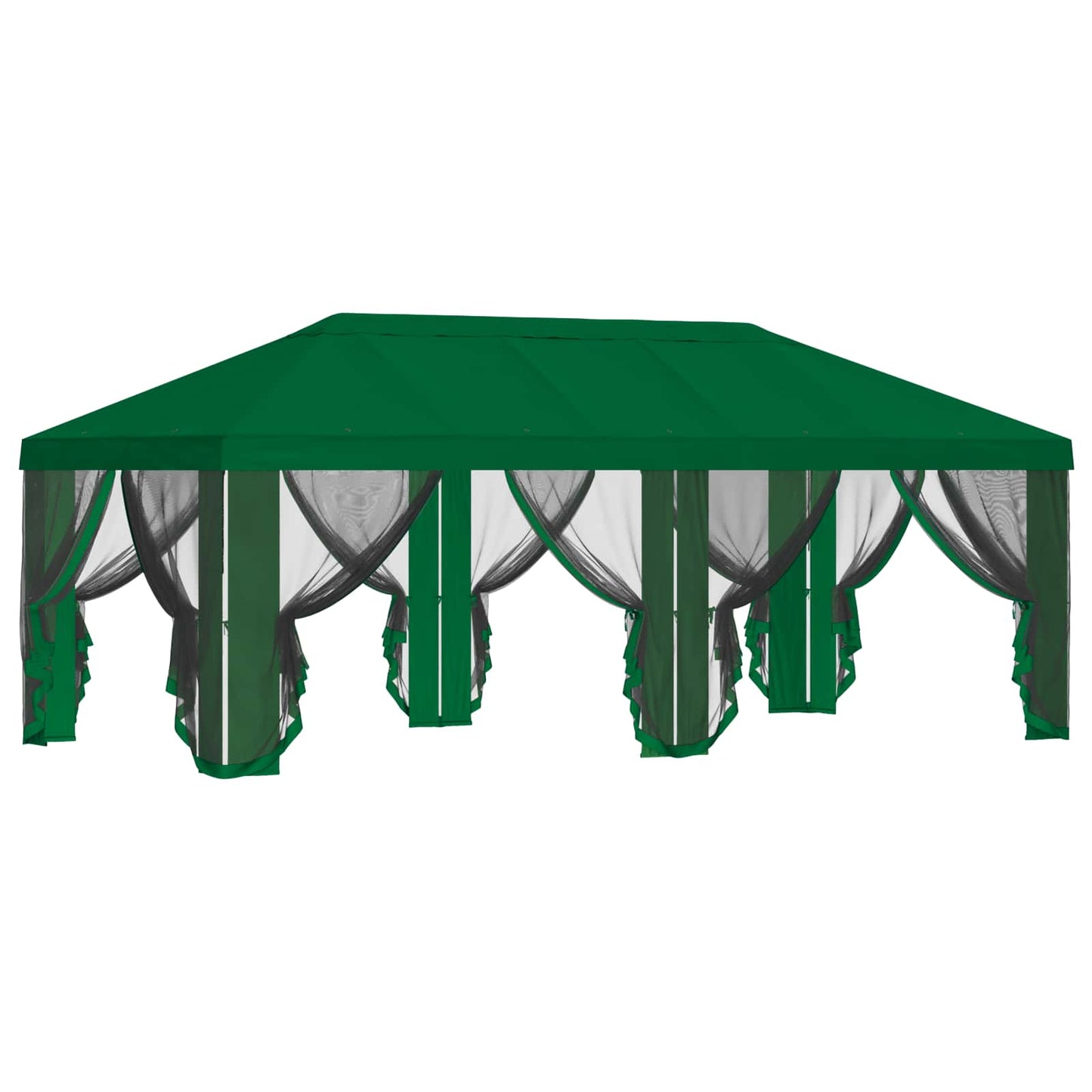 Gazebo Hoes met Zijwanden Groen 600,5 x 300,5 cm Polyester is nu te koop bij PeponiXL, paradijselijk wonen!