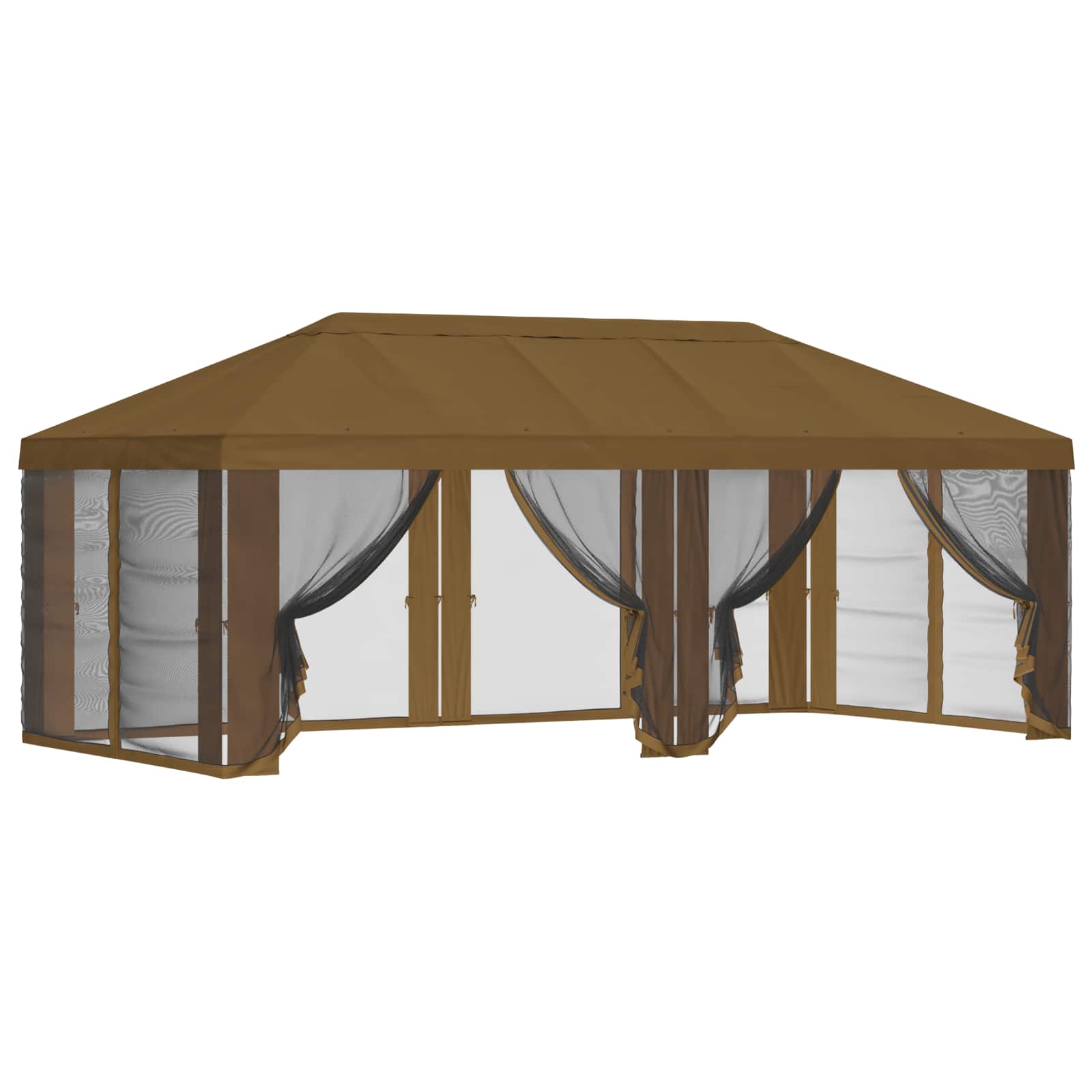 Gazebo Hoes met Zijwanden Taupe 600,5 x 300,5 cm Polyester is nu te koop bij PeponiXL, paradijselijk wonen!