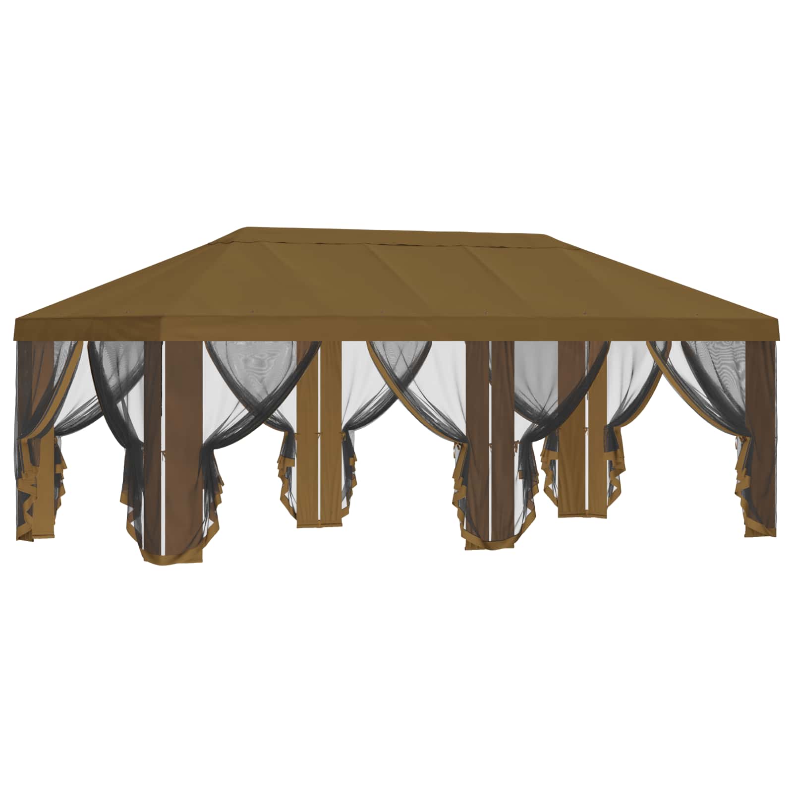 Gazebo Hoes met Zijwanden Taupe 600,5 x 300,5 cm Polyester is nu te koop bij PeponiXL, paradijselijk wonen!