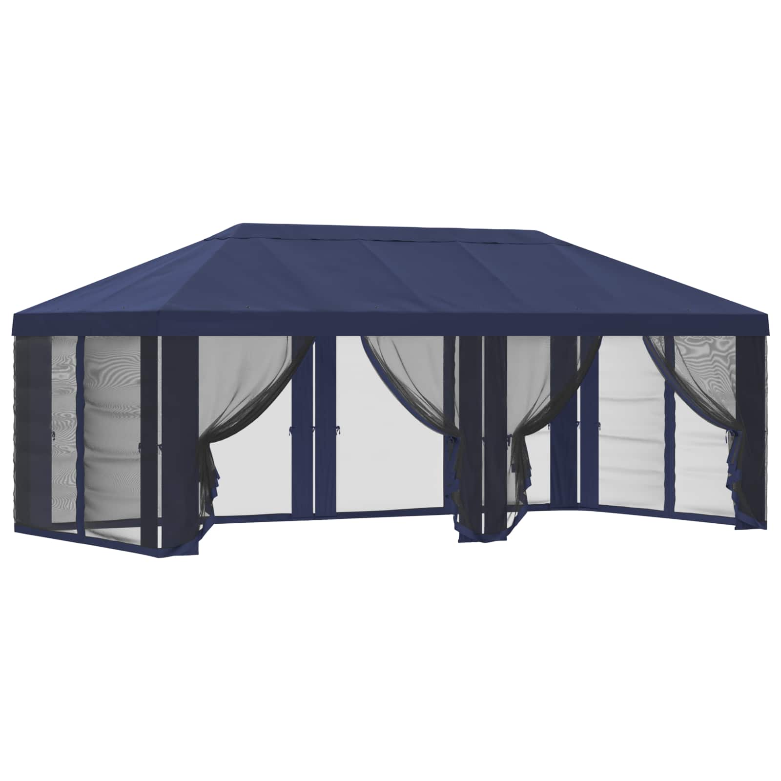 Gazebo Hoes met Zijwanden Blauw 600,5 x 300,5 cm Polyester is nu te koop bij PeponiXL, paradijselijk wonen!