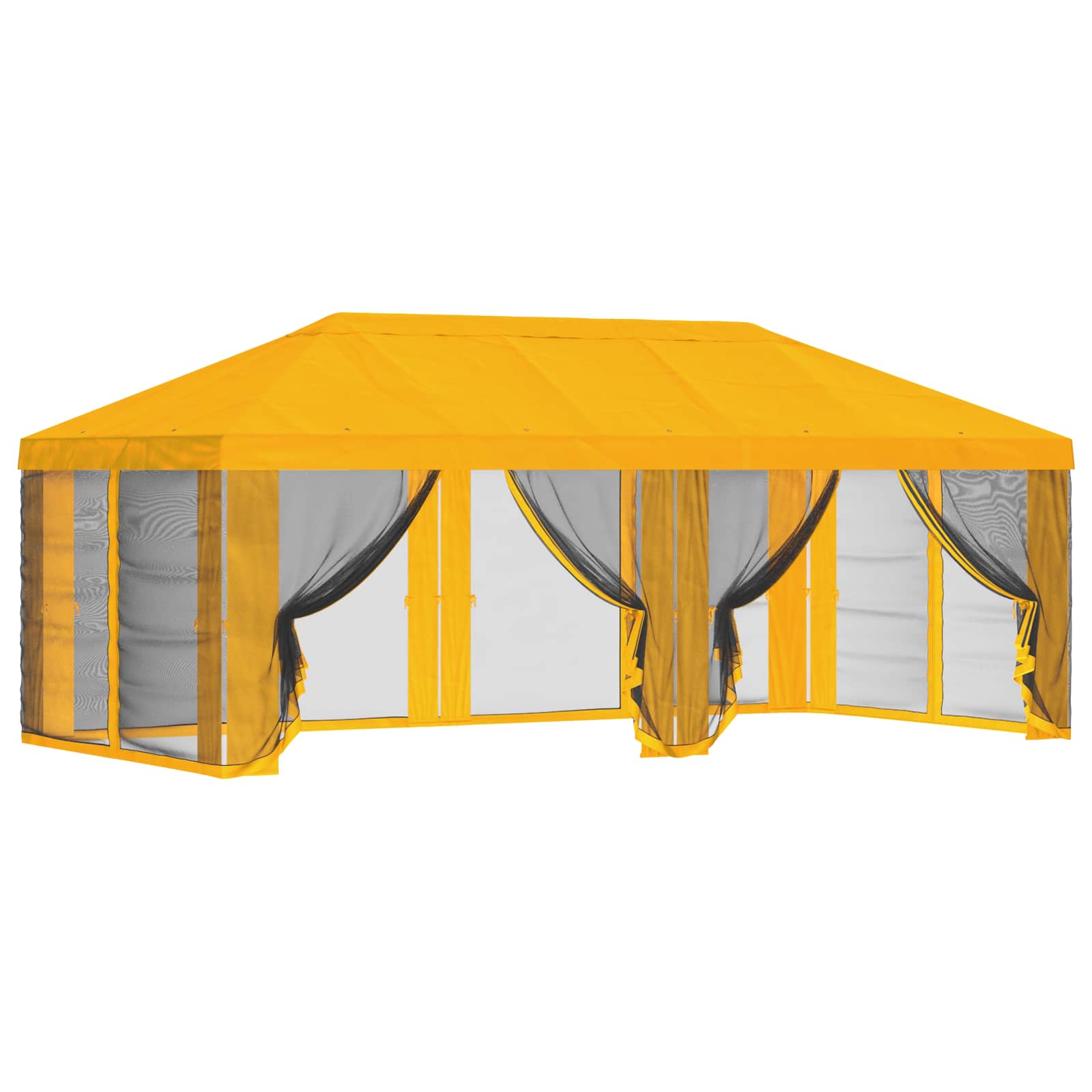 Gazebo Hoes met Zijwanden Geel 600,5 x 300,5 cm Polyester is nu te koop bij PeponiXL, paradijselijk wonen!
