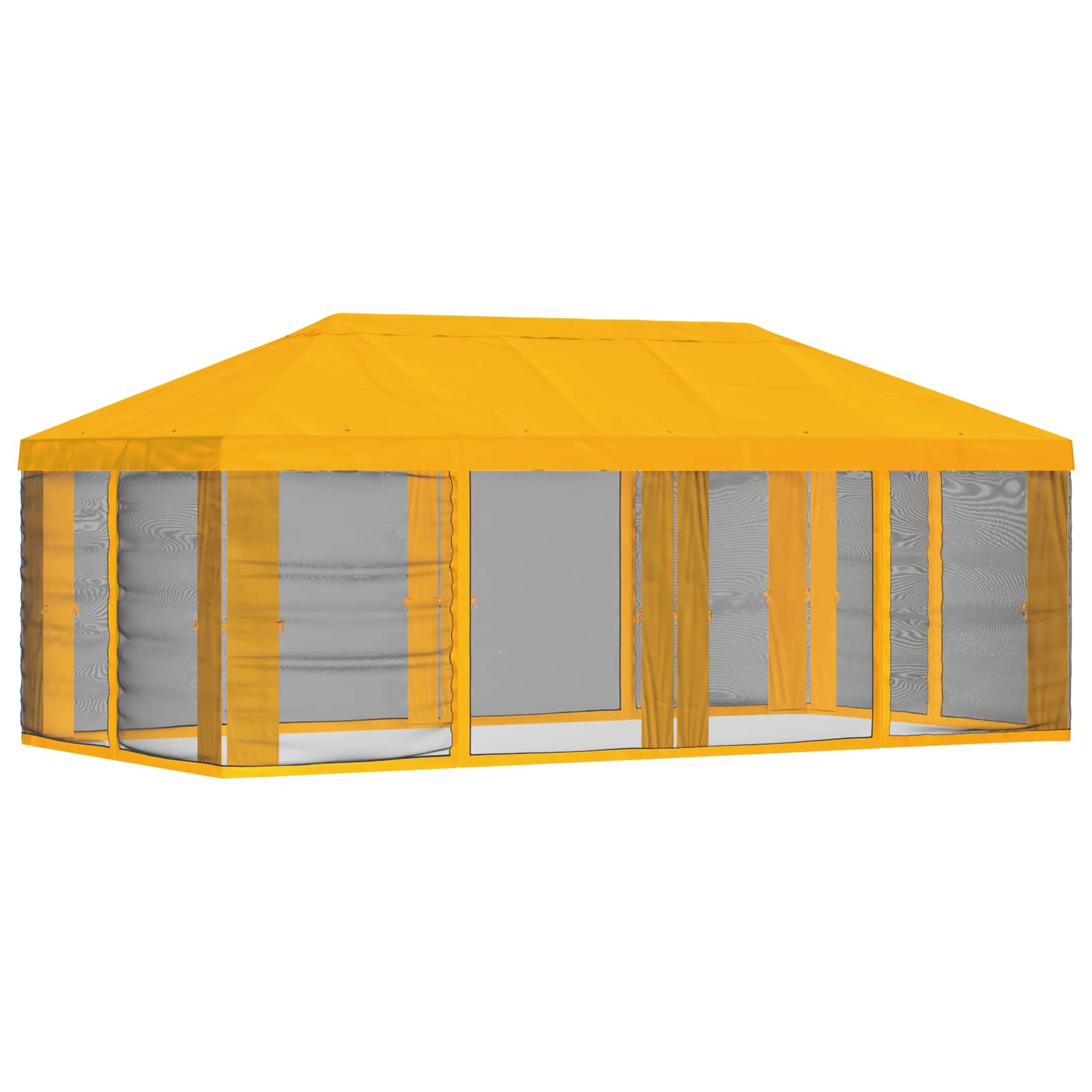 Gazebo Hoes met Zijwanden Geel 600,5 x 300,5 cm Polyester is nu te koop bij PeponiXL, paradijselijk wonen!