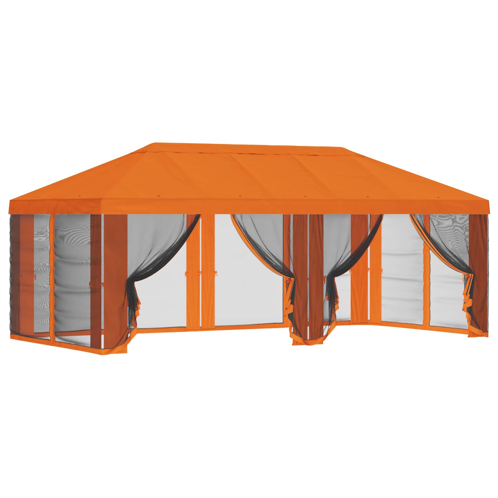 Gazebo Hoes met Zijwanden Oranje 600,5 x 300,5 cm Polyester is nu te koop bij PeponiXL, paradijselijk wonen!