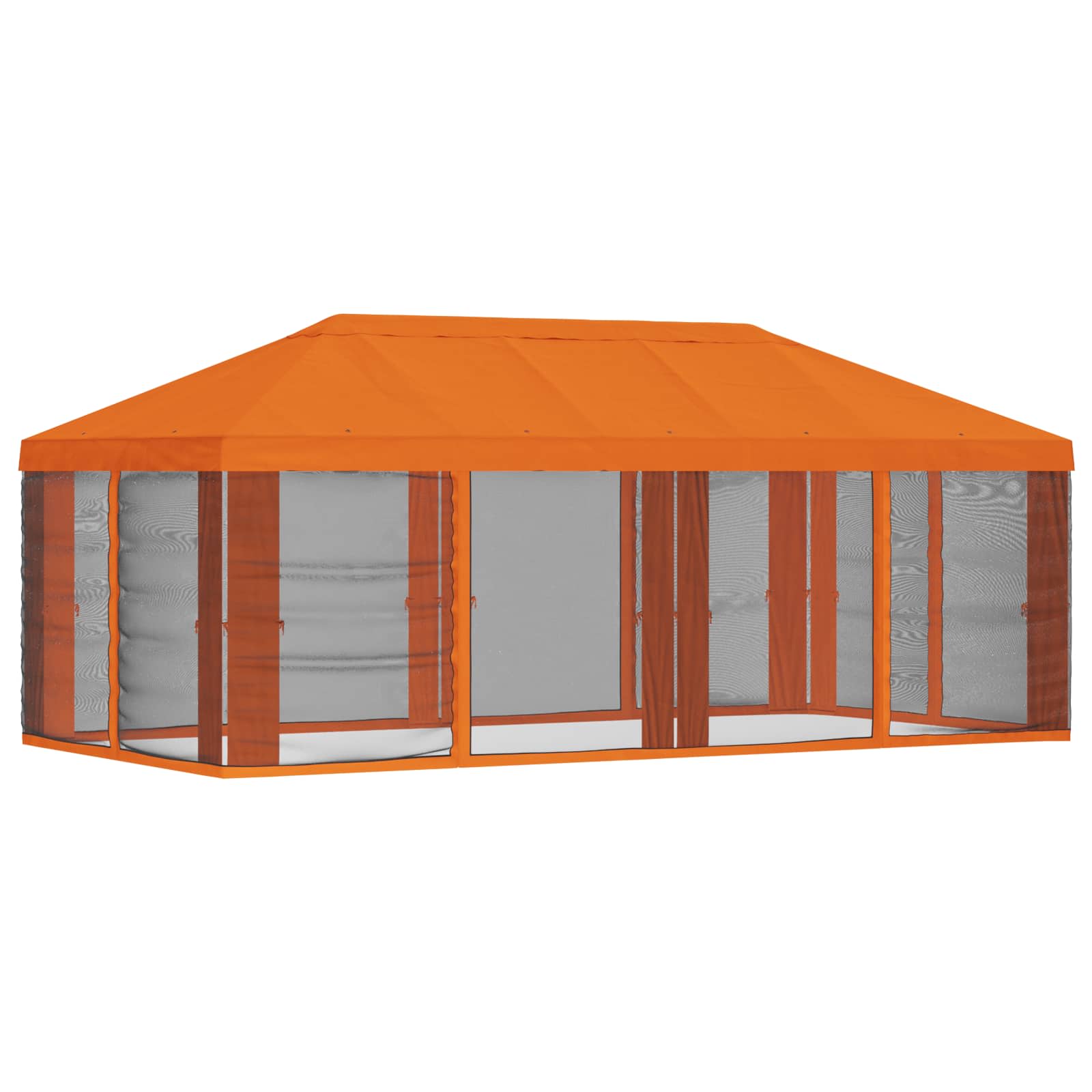 Gazebo Hoes met Zijwanden Oranje 600,5 x 300,5 cm Polyester is nu te koop bij PeponiXL, paradijselijk wonen!