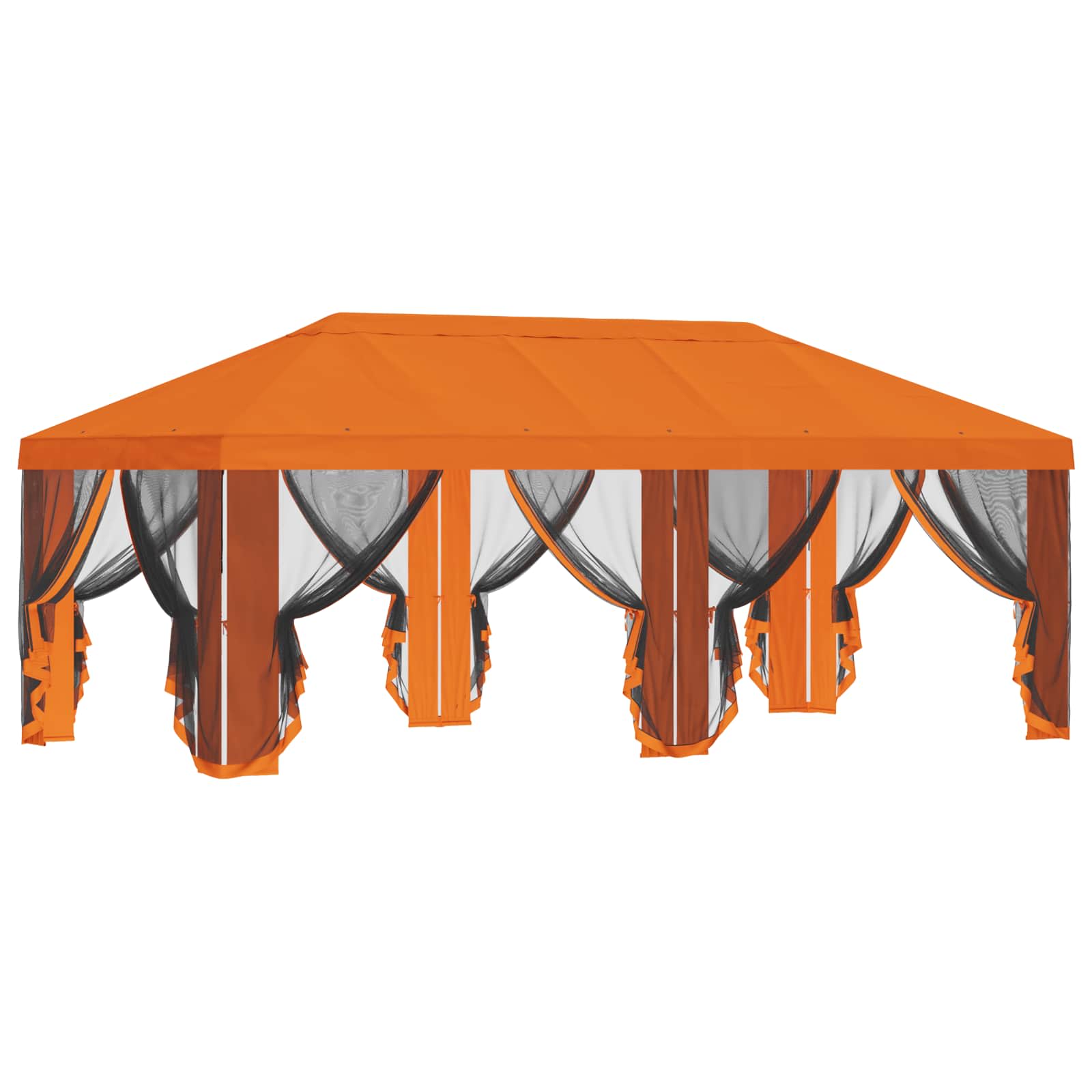 Gazebo Hoes met Zijwanden Oranje 600,5 x 300,5 cm Polyester is nu te koop bij PeponiXL, paradijselijk wonen!