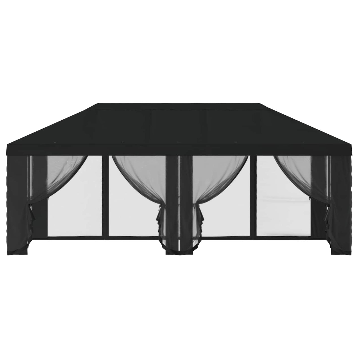 Gazebo Hoes met Zijwanden Zwart 600,5 x 300,5 cm Polyester is nu te koop bij PeponiXL, paradijselijk wonen!