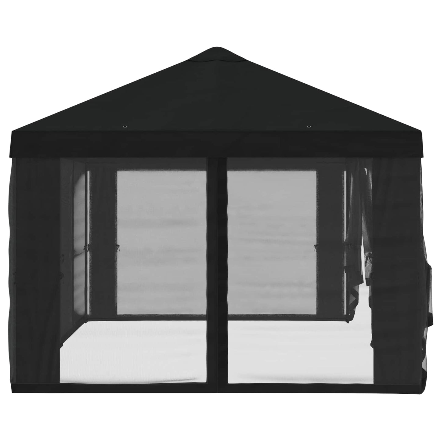 Gazebo Hoes met Zijwanden Zwart 600,5 x 300,5 cm Polyester is nu te koop bij PeponiXL, paradijselijk wonen!