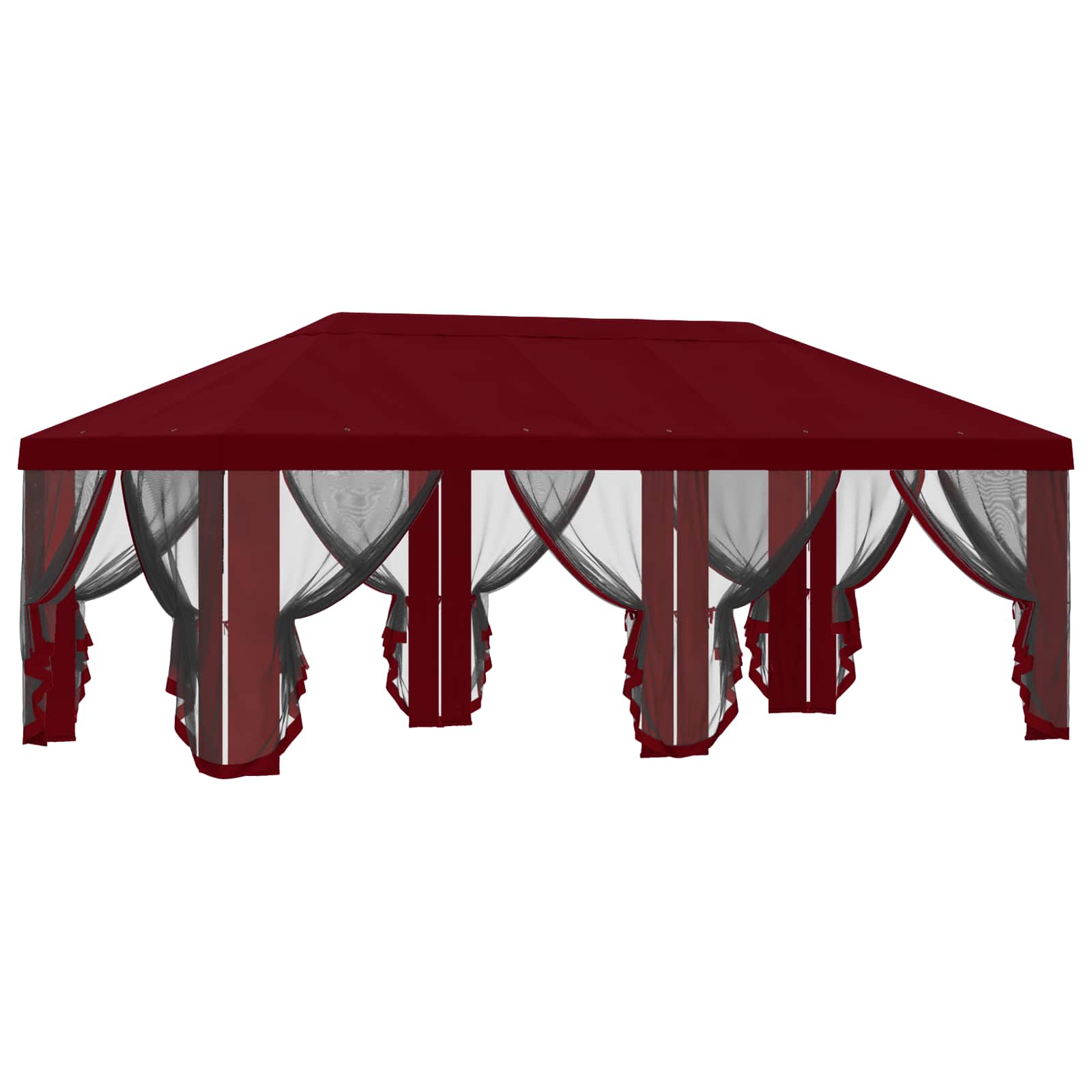 Gazebo Hoes met Zijwanden Bordeauxrood 600,5 x 300,5 cm is nu te koop bij PeponiXL, paradijselijk wonen!