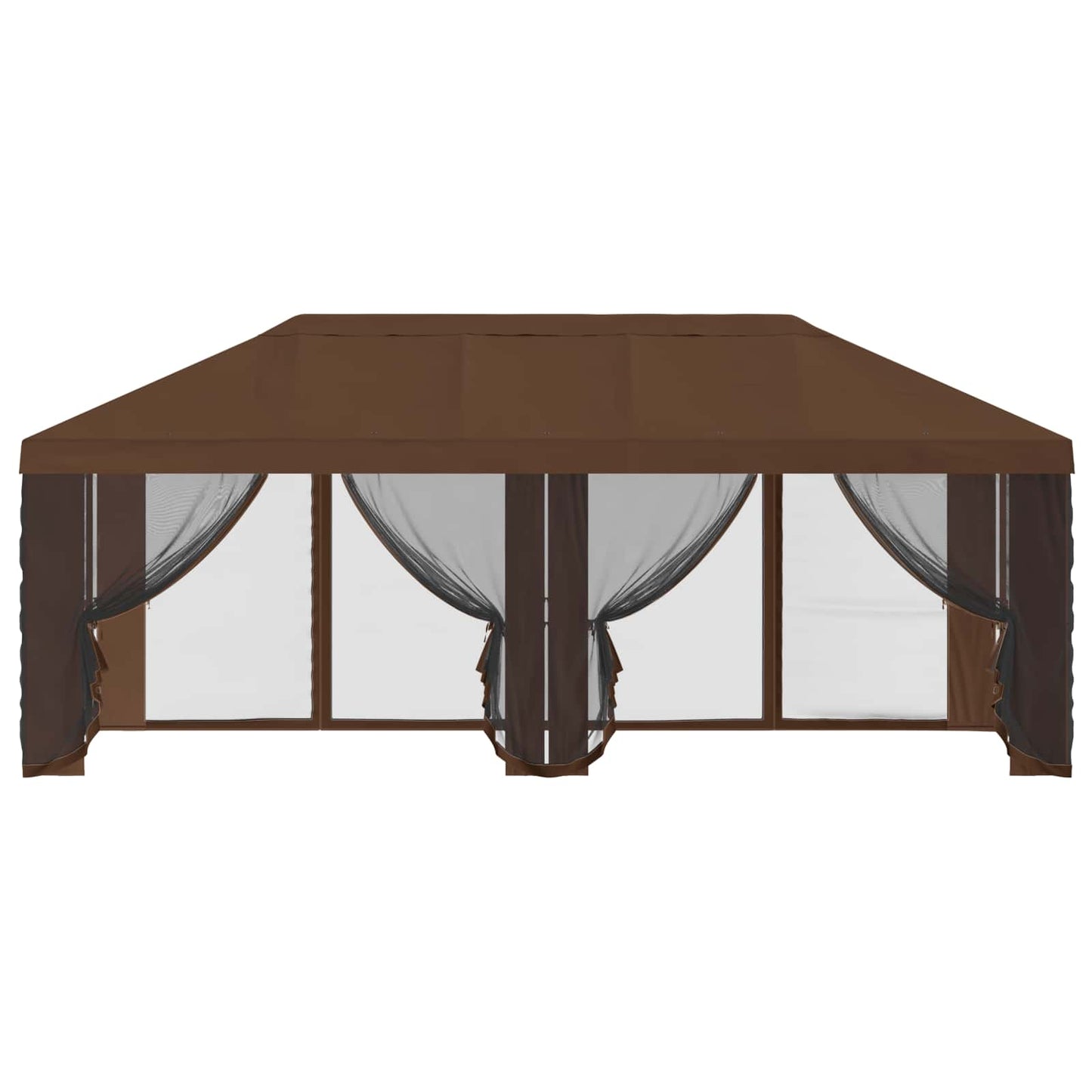 Gazebo Hoes met Zijwanden Bruin 600,5 x 300,5 cm Polyester is nu te koop bij PeponiXL, paradijselijk wonen!