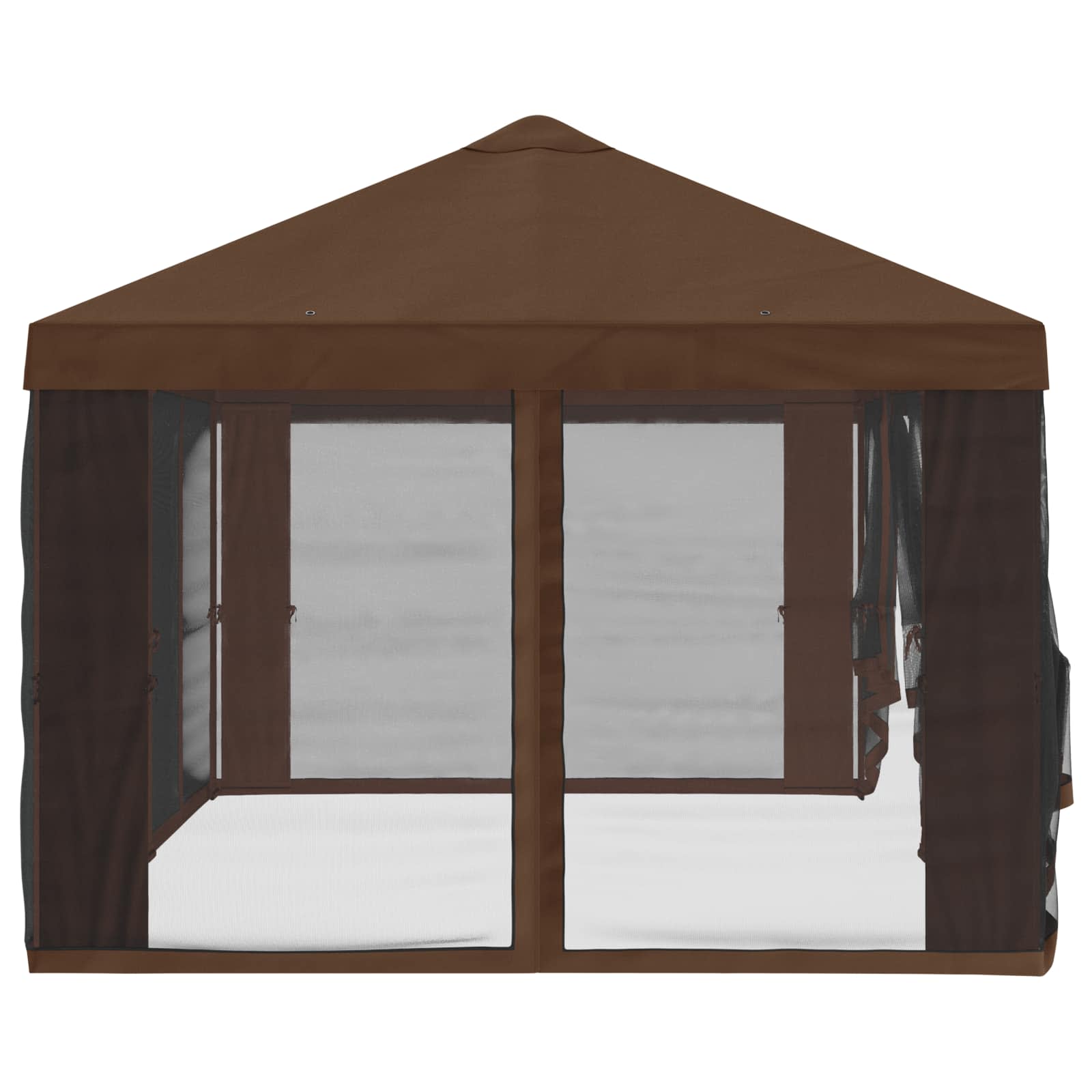 Gazebo Hoes met Zijwanden Bruin 600,5 x 300,5 cm Polyester is nu te koop bij PeponiXL, paradijselijk wonen!