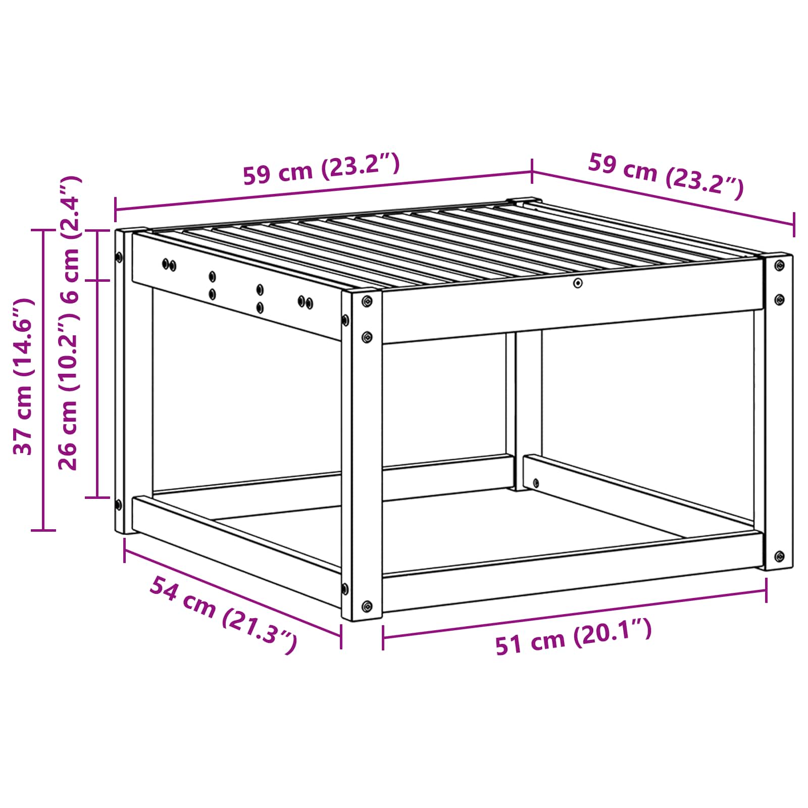 Tuintafel Massief Acaciahout Naturel 59 x 59 x 37 cm is nu te koop bij PeponiXL, paradijselijk wonen!