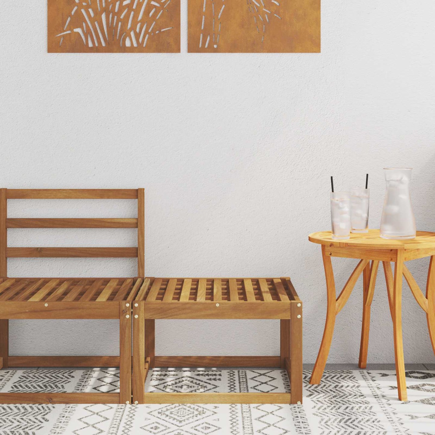 Buiten Voetenbank Massief Acaciahout Naturel 59 x 59 x 37 cm is nu te koop bij PeponiXL, paradijselijk wonen!