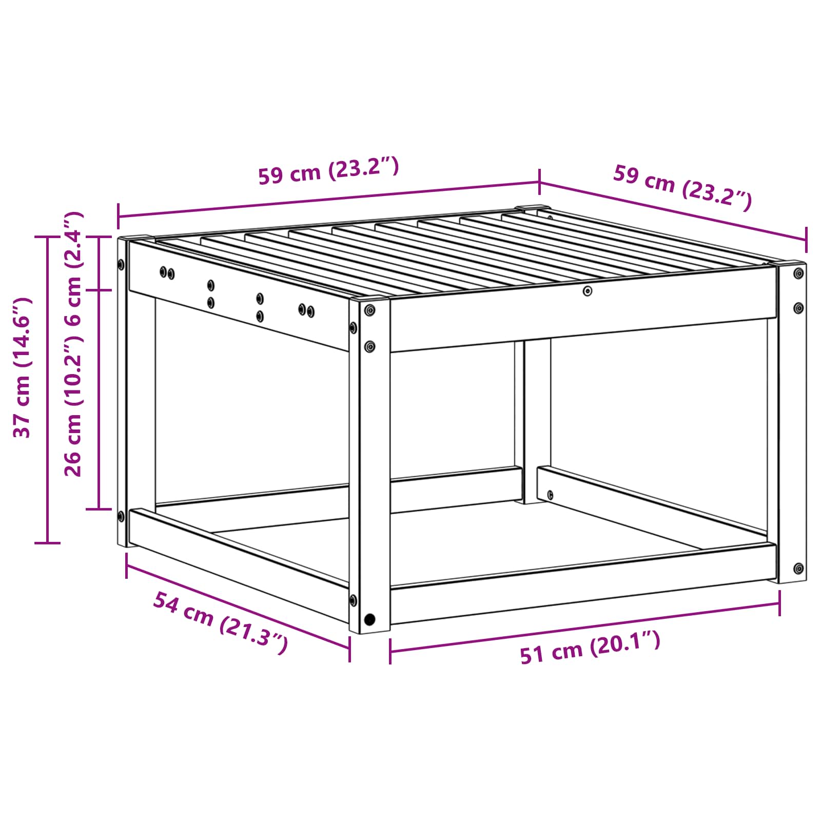 Buiten Voetenbank Massief Acaciahout Naturel 59 x 59 x 37 cm is nu te koop bij PeponiXL, paradijselijk wonen!
