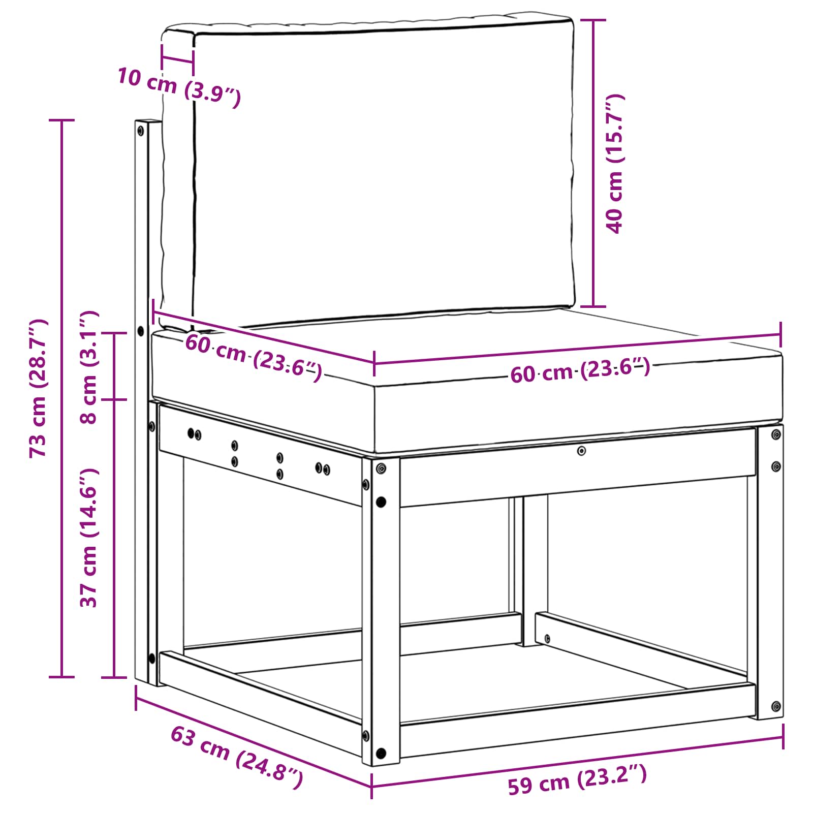 Buiten Midden Sofa Massief Acaciahout Naturel is nu te koop bij PeponiXL, paradijselijk wonen!