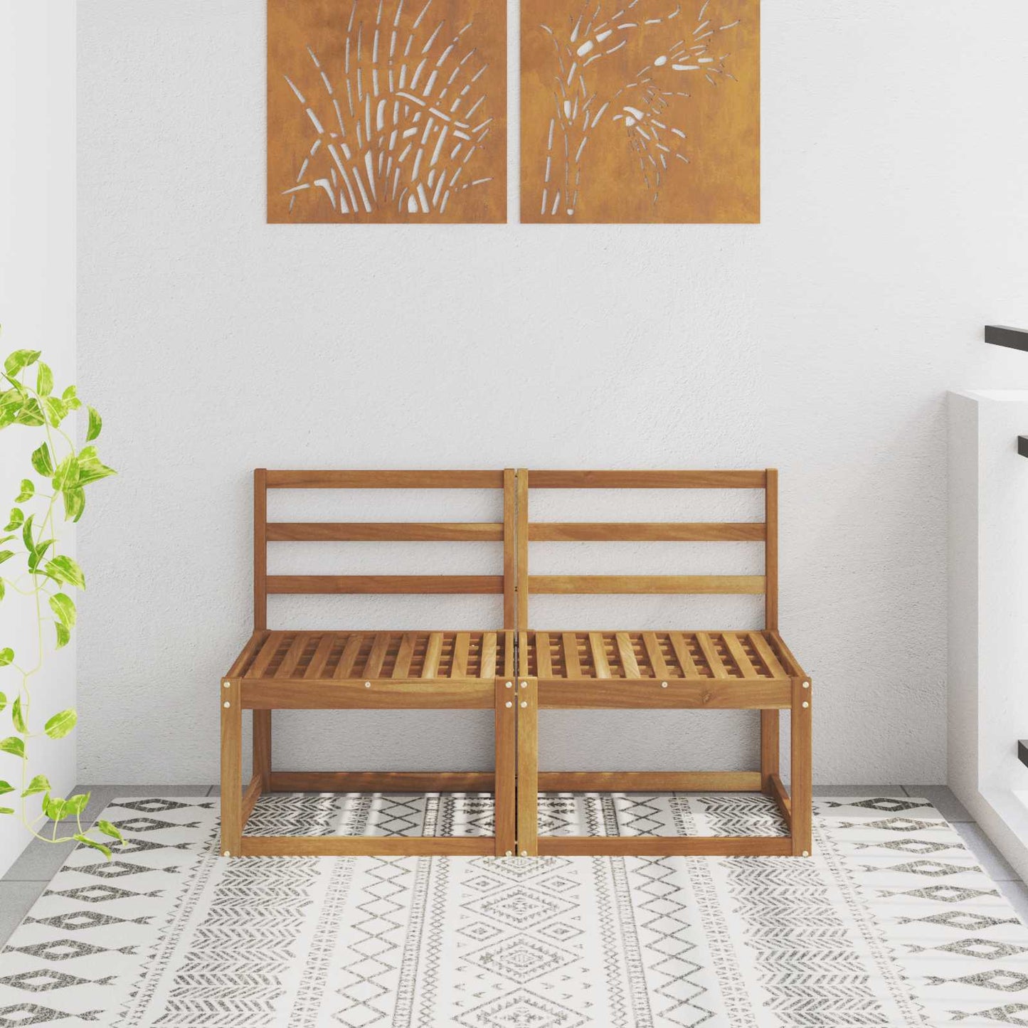 2 Stuk Buiten Midden Sofa Massief Acaciahout Naturel is nu te koop bij PeponiXL, paradijselijk wonen!