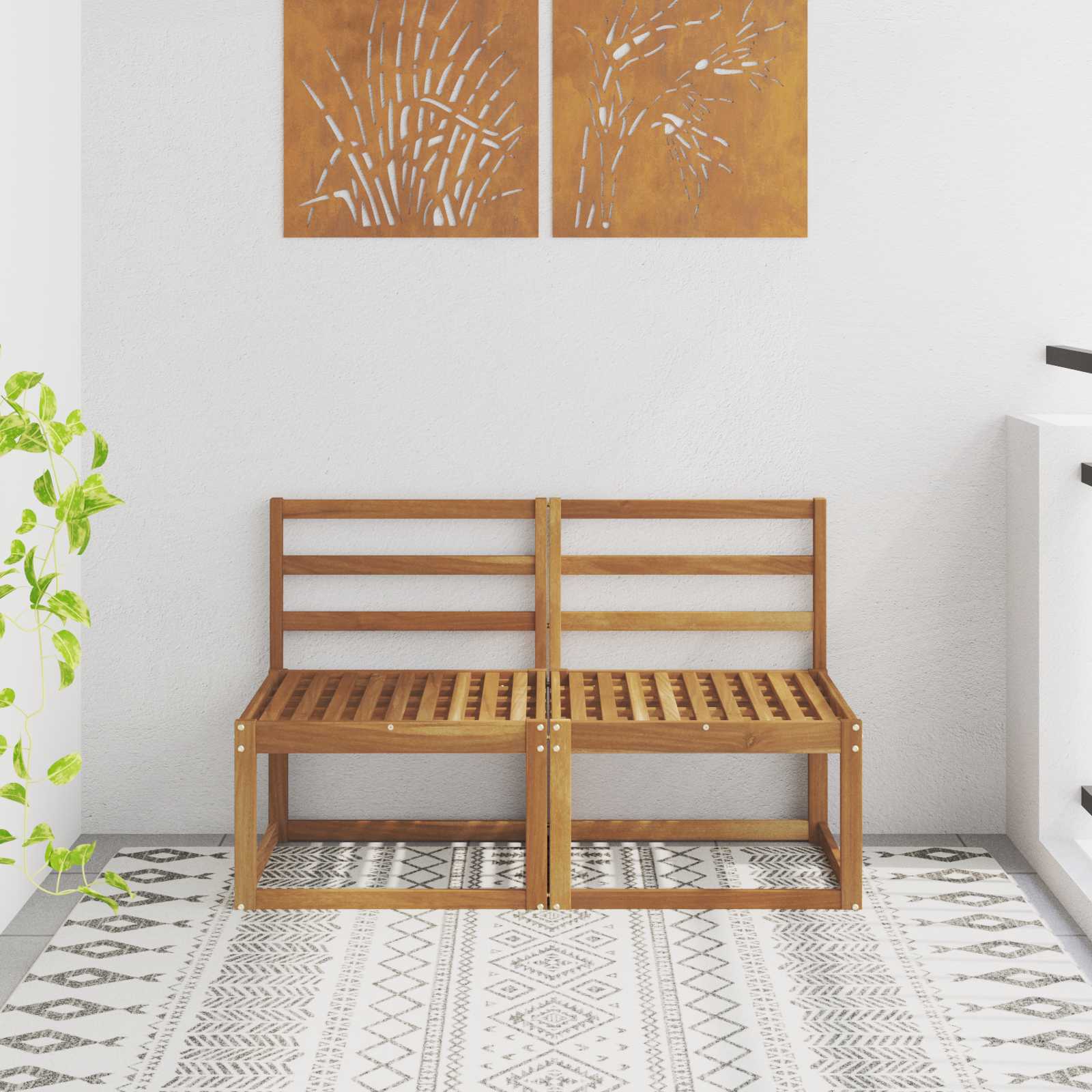 2 Stuk Buiten Midden Sofa Massief Acaciahout Naturel is nu te koop bij PeponiXL, paradijselijk wonen!