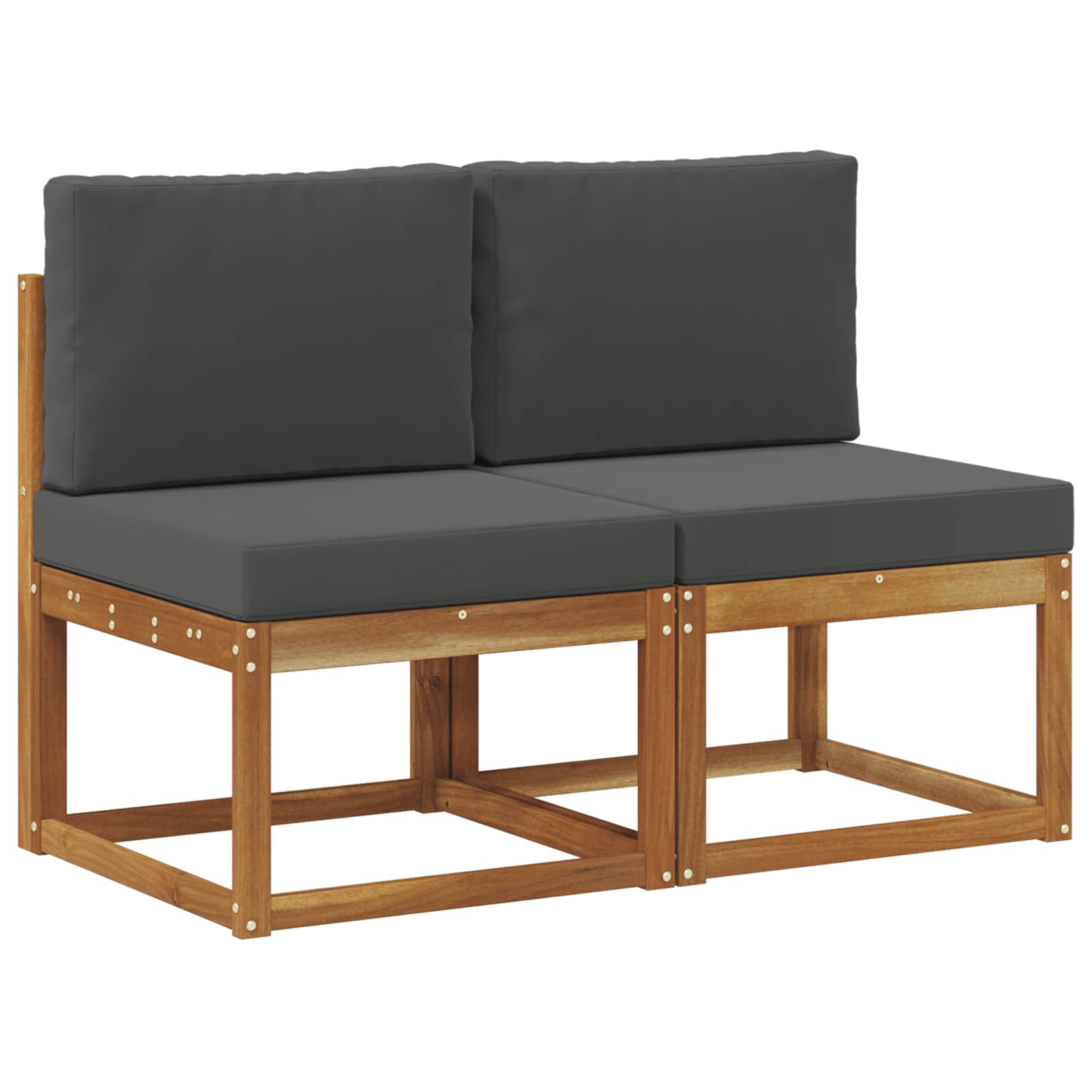 2 Stuk Buiten Midden Sofa Massief Acaciahout is nu te koop bij PeponiXL, paradijselijk wonen!