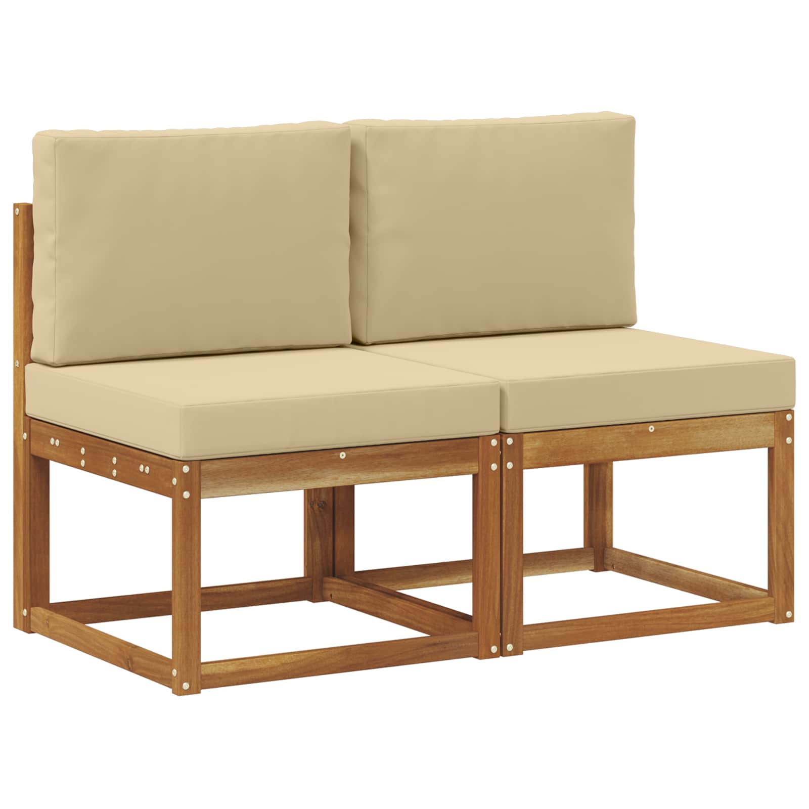 2 Stuk Buiten Midden Sofa Massief Acaciahout Naturel is nu te koop bij PeponiXL, paradijselijk wonen!
