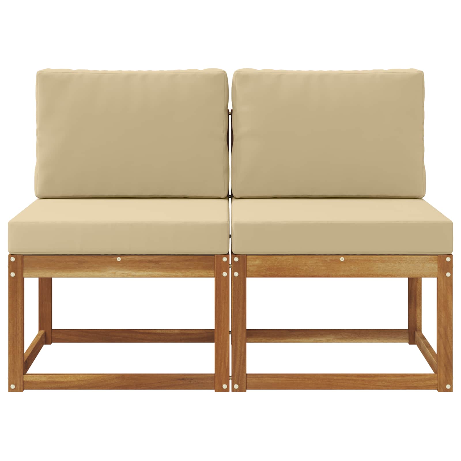 2 Stuk Buiten Midden Sofa Massief Acaciahout Naturel is nu te koop bij PeponiXL, paradijselijk wonen!