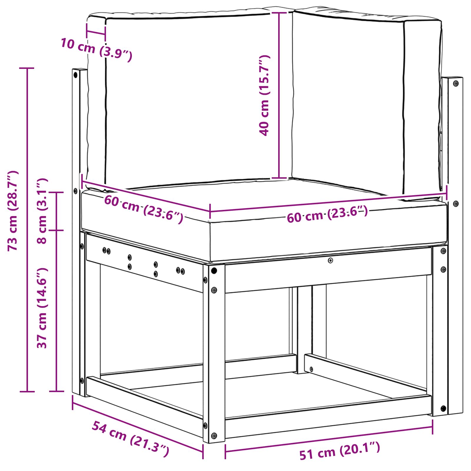 Buiten Hoek Sofa Massief Acaciahout Naturel is nu te koop bij PeponiXL, paradijselijk wonen!