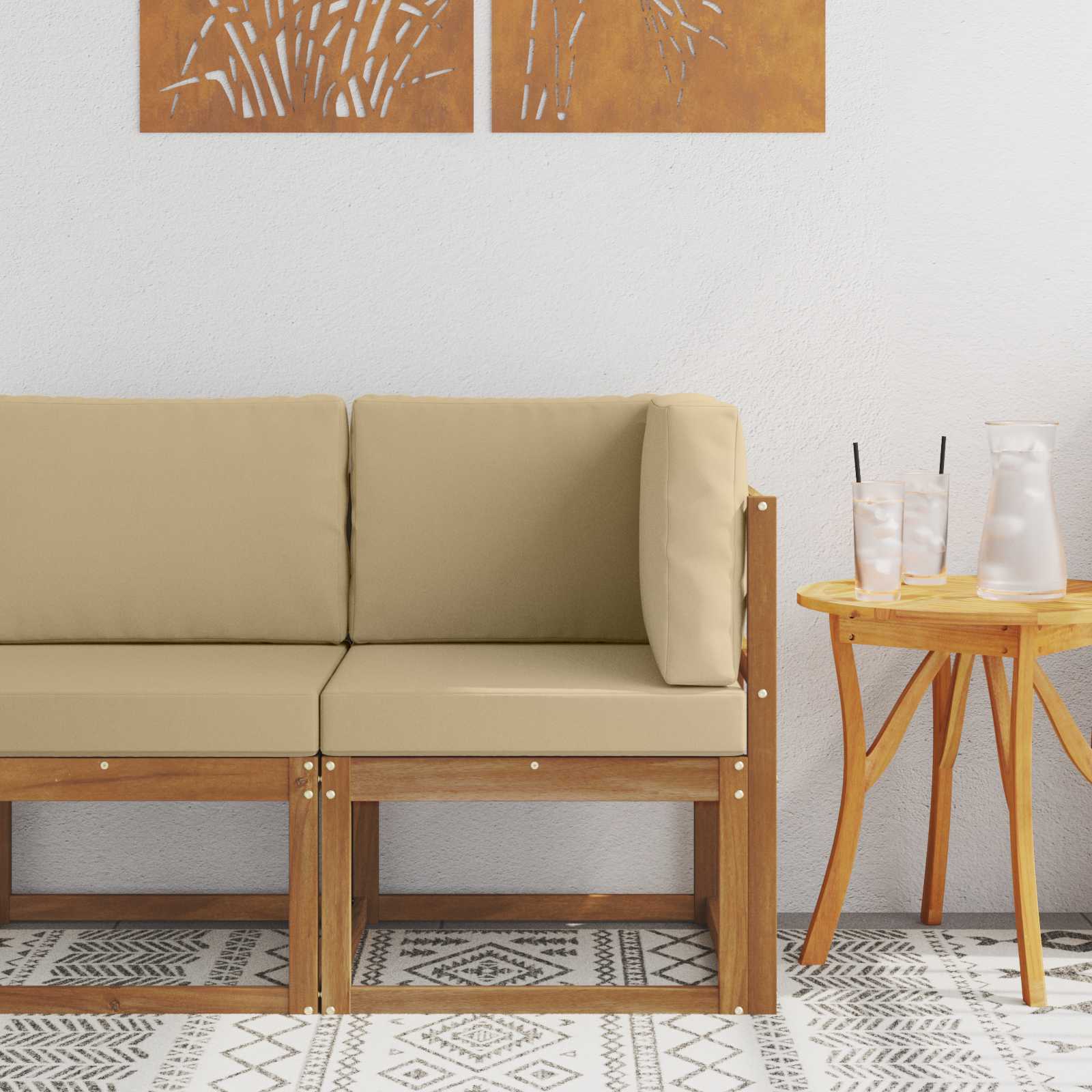 Buiten Hoek Sofa Massief Acaciahout Naturel is nu te koop bij PeponiXL, paradijselijk wonen!