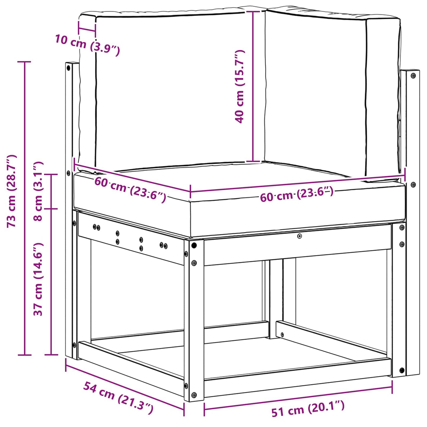 Buiten Hoek Sofa Massief Acaciahout Naturel is nu te koop bij PeponiXL, paradijselijk wonen!