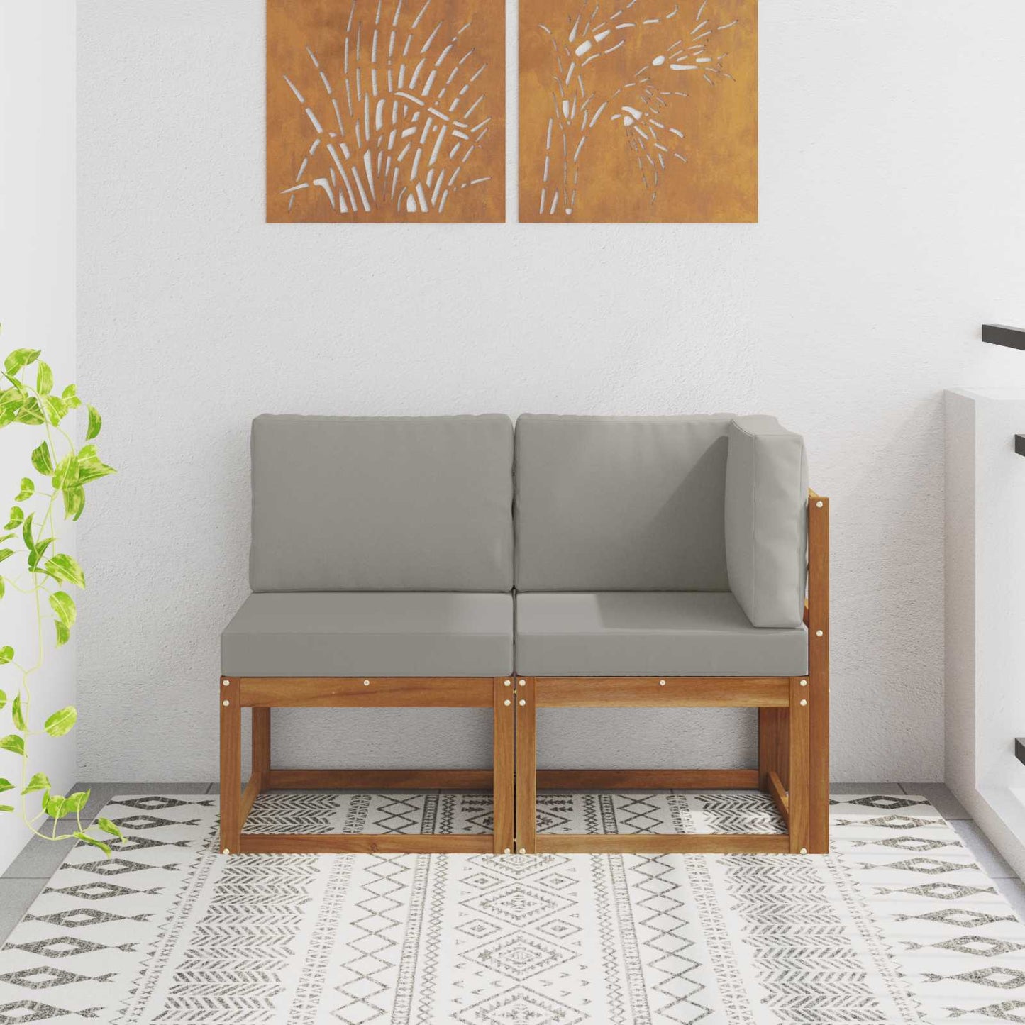 Outdoor Midden- en Hoeksalon 2 Stuk Natuurlijk en Lichtgrijs is nu te koop bij PeponiXL, paradijselijk wonen!