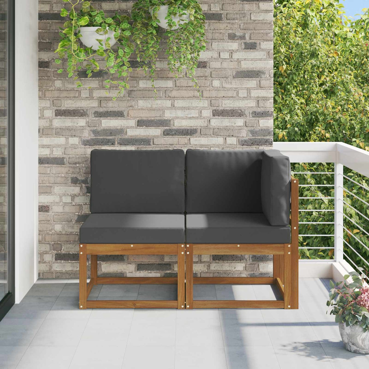Outdoor Midden- en Hoeksalon 2 Stuk Natuurlijk en Antraciet is nu te koop bij PeponiXL, paradijselijk wonen!