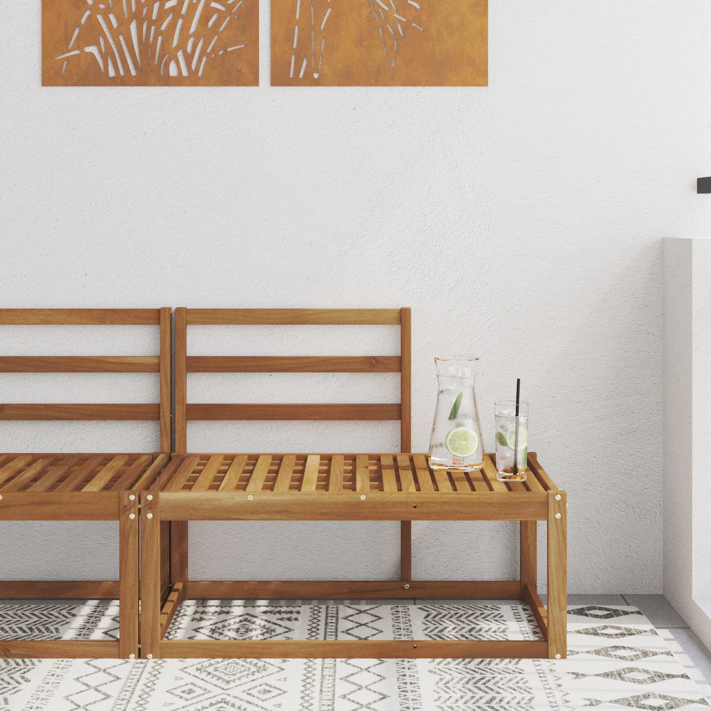 Buiten Eind Sofa Naturel 91 x 63 x 73 cm Massief Acaciahout is nu te koop bij PeponiXL, paradijselijk wonen!