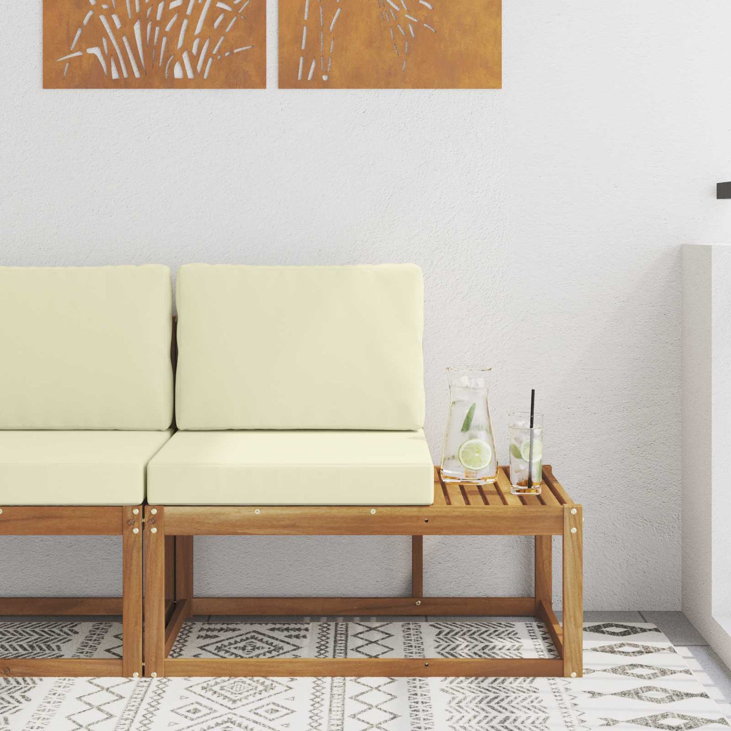 Buiten Eind Sofa Naturel 91 x 63 x 73 cm Massief Acaciahout is nu te koop bij PeponiXL, paradijselijk wonen!