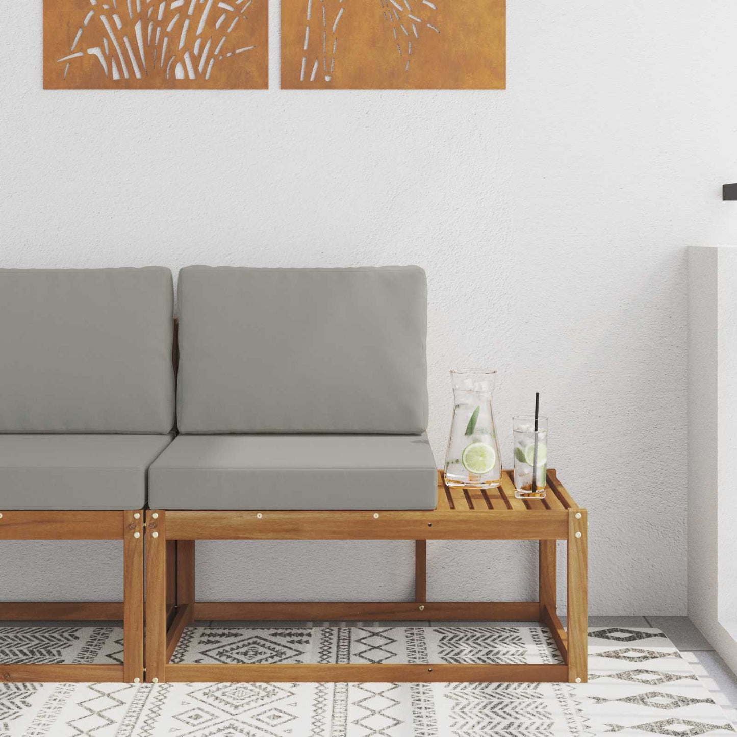 Buiten Eind Sofa Naturel 91 x 63 x 73 cm Massief Acaciahout is nu te koop bij PeponiXL, paradijselijk wonen!