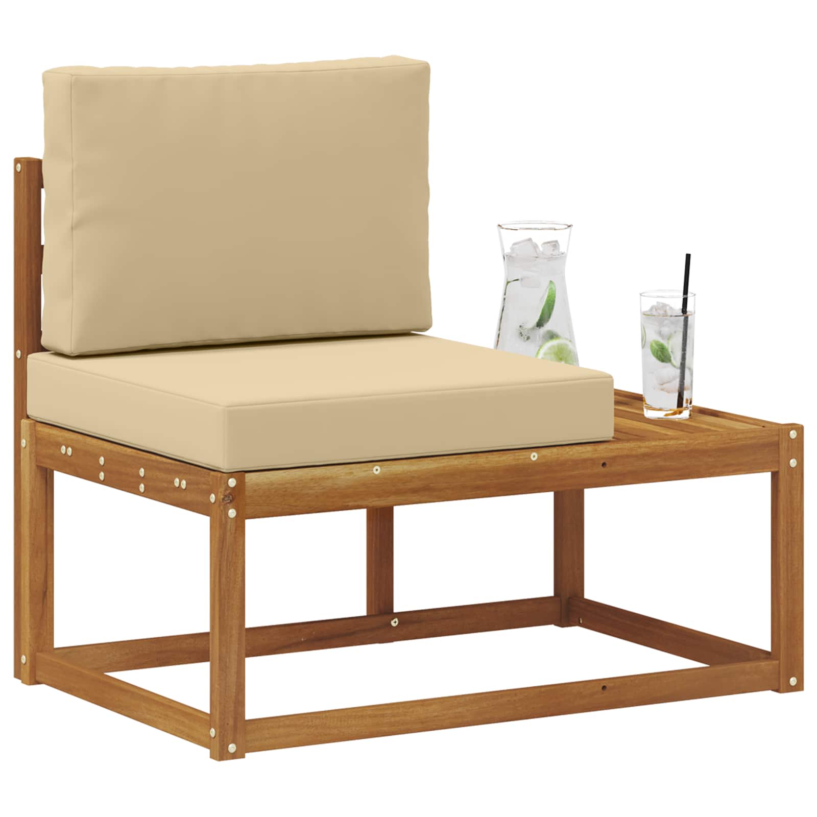 Buiten Eind Sofa Naturel 91 x 63 x 73 cm Massief Acaciahout is nu te koop bij PeponiXL, paradijselijk wonen!