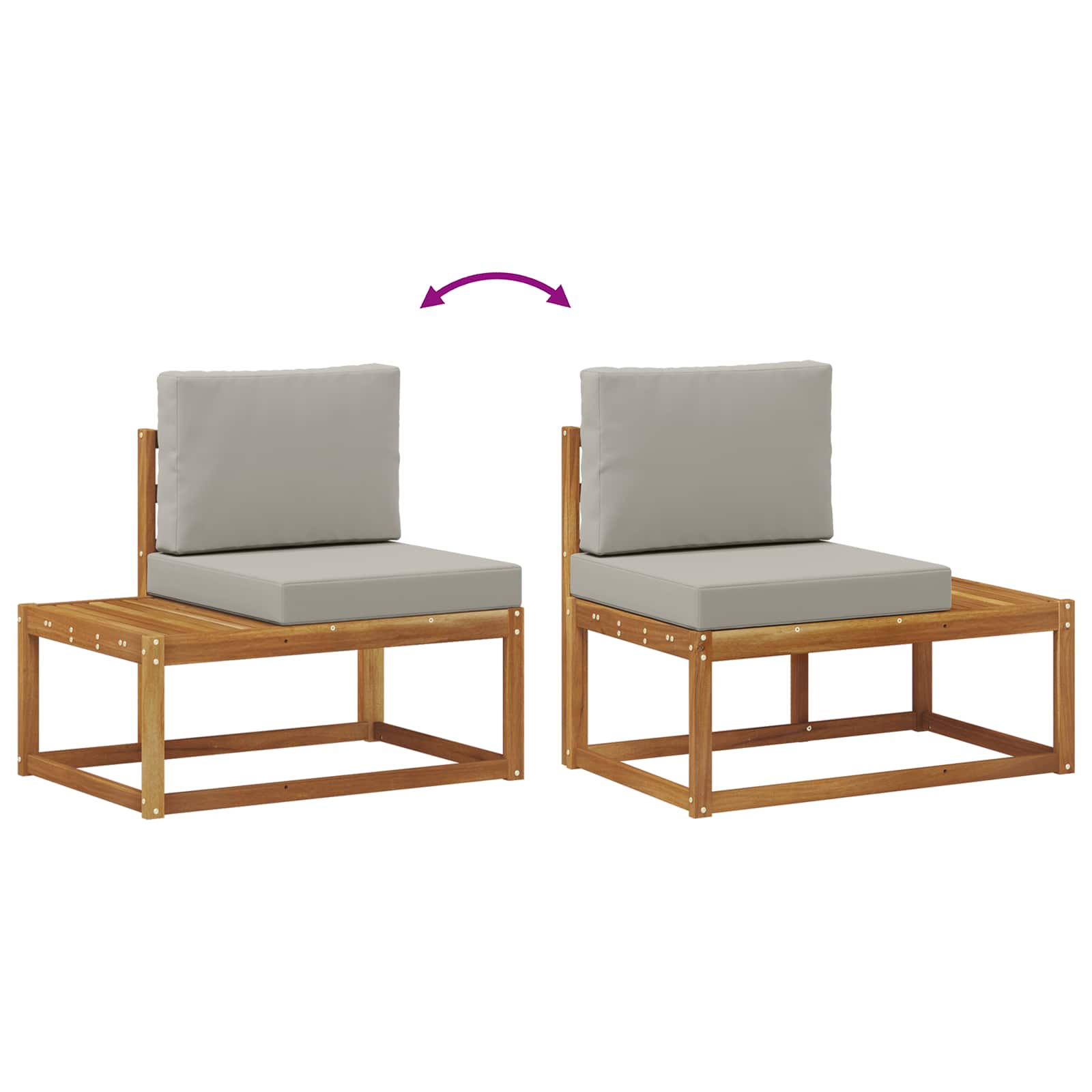 Buiten Eind Sofa met kussen 2 Stuk Natuurlijk en Lichtgrijs is nu te koop bij PeponiXL, paradijselijk wonen!