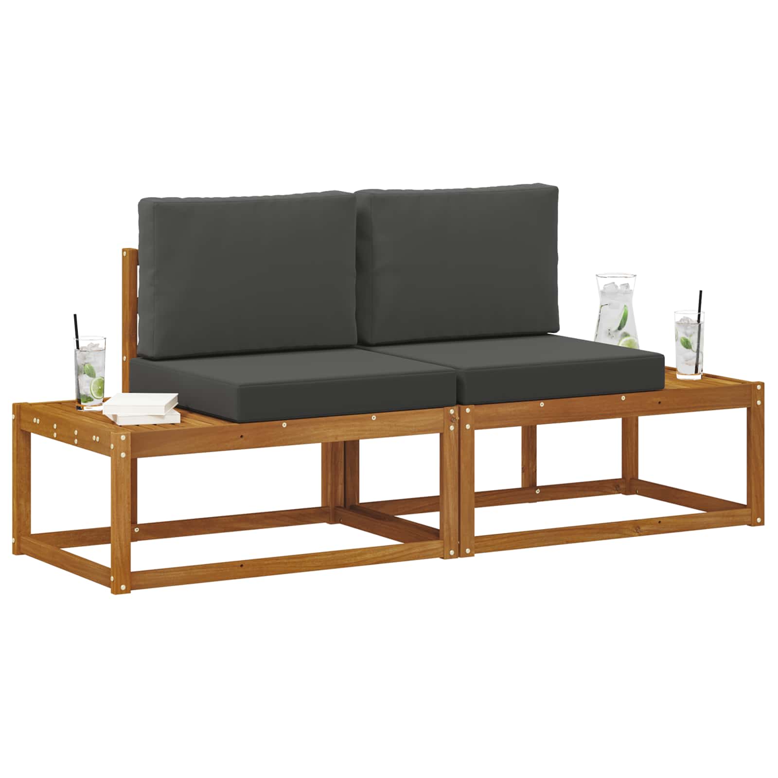 Buiten Eind Sofa met kussen 2 Stuk Natuurlijk en Antraciet is nu te koop bij PeponiXL, paradijselijk wonen!