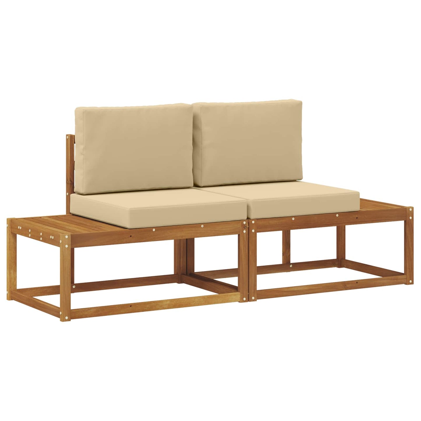 Buiten Eind Sofa 2 Stuk Natuurlijk en Beige Massief Acaciahout is nu te koop bij PeponiXL, paradijselijk wonen!