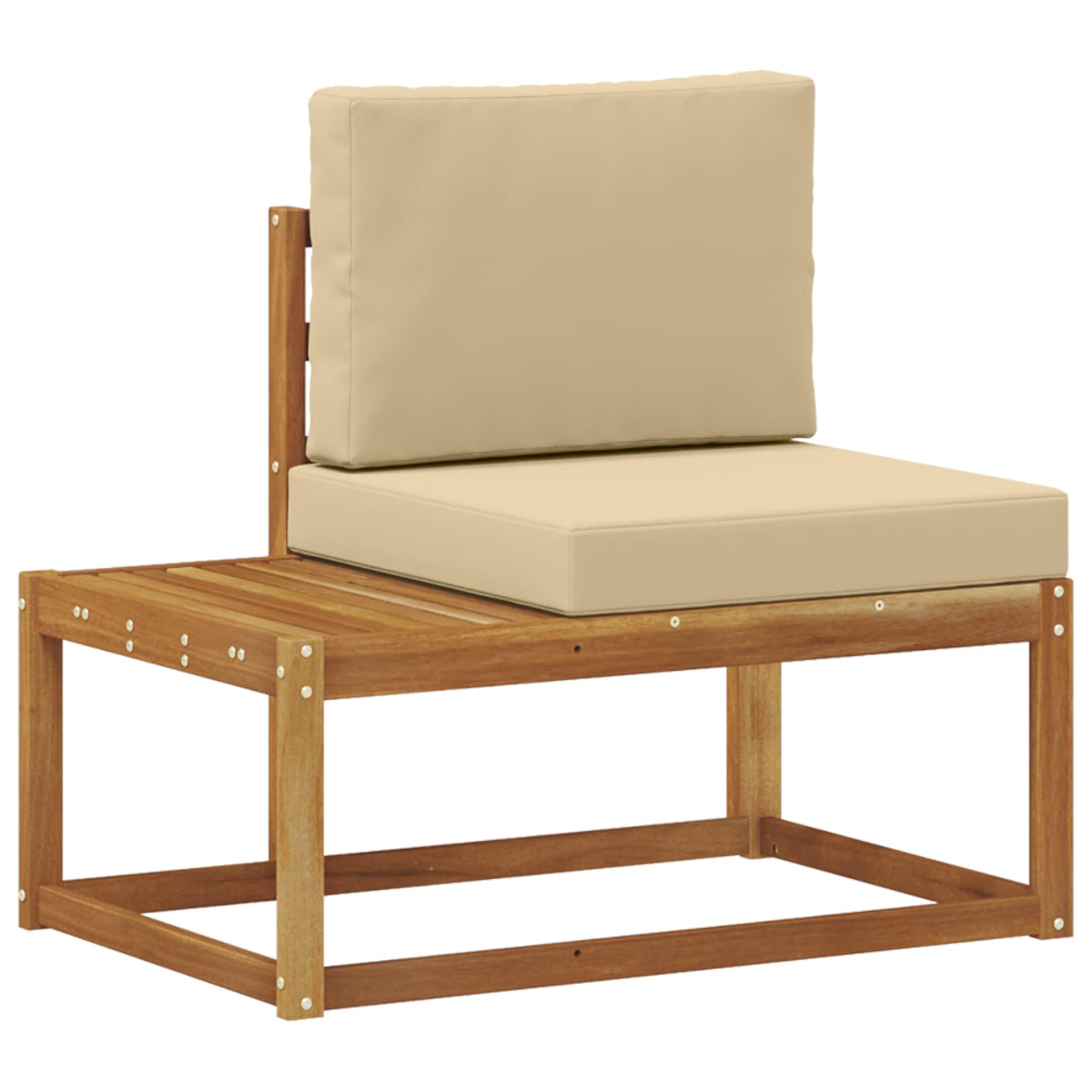Buiten Eind Sofa 2 Stuk Natuurlijk en Beige Massief Acaciahout is nu te koop bij PeponiXL, paradijselijk wonen!
