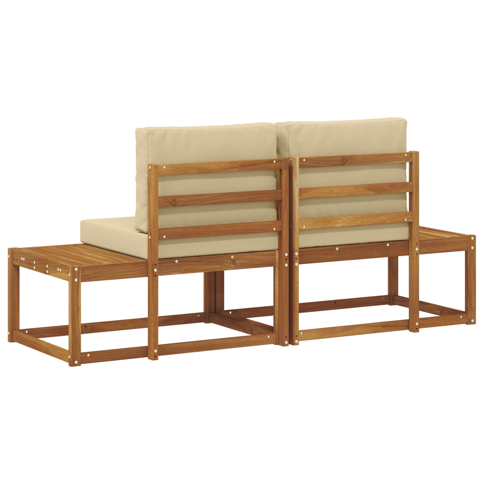 Buiten Eind Sofa 2 Stuk Natuurlijk en Beige Massief Acaciahout is nu te koop bij PeponiXL, paradijselijk wonen!
