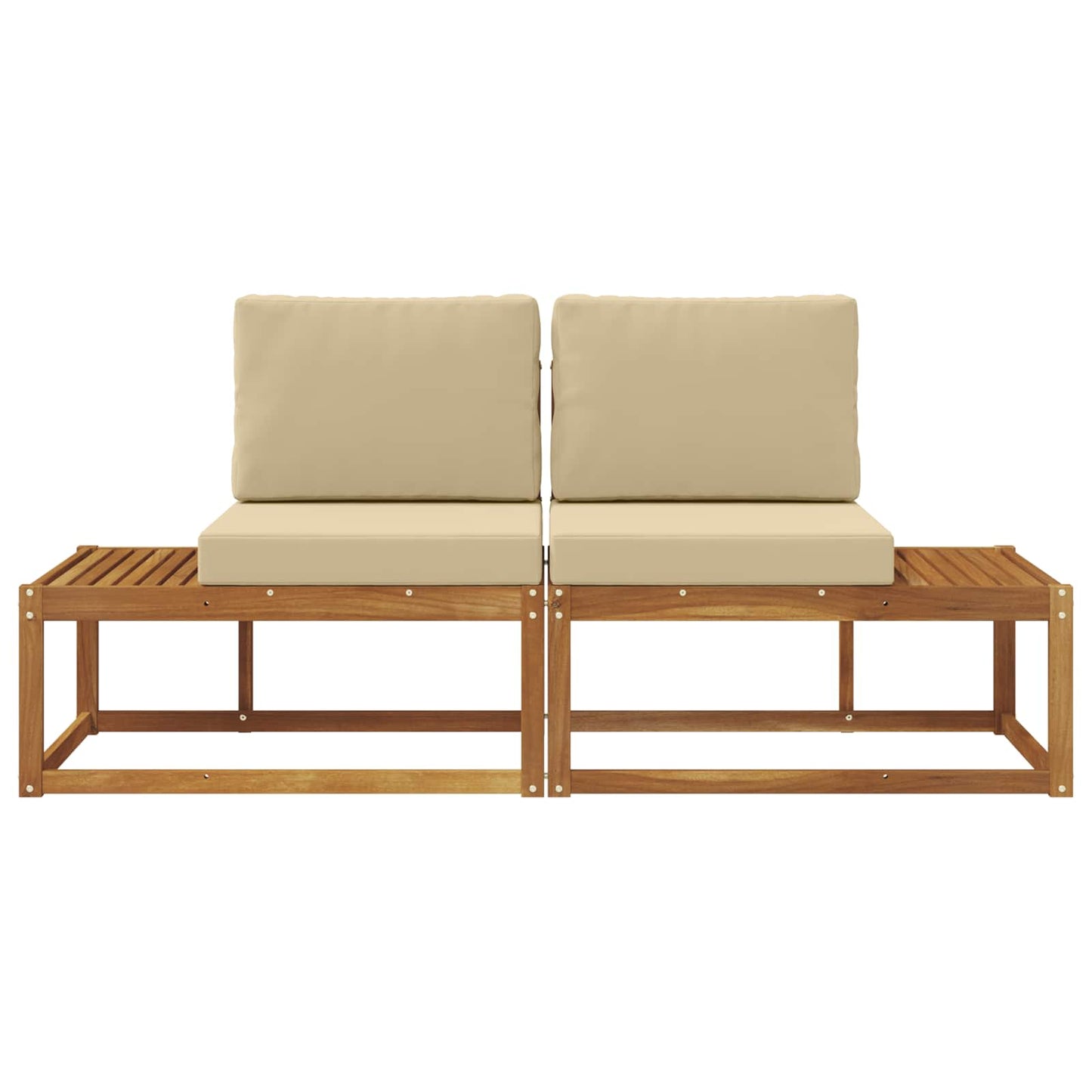 Buiten Eind Sofa 2 Stuk Natuurlijk en Beige Massief Acaciahout is nu te koop bij PeponiXL, paradijselijk wonen!