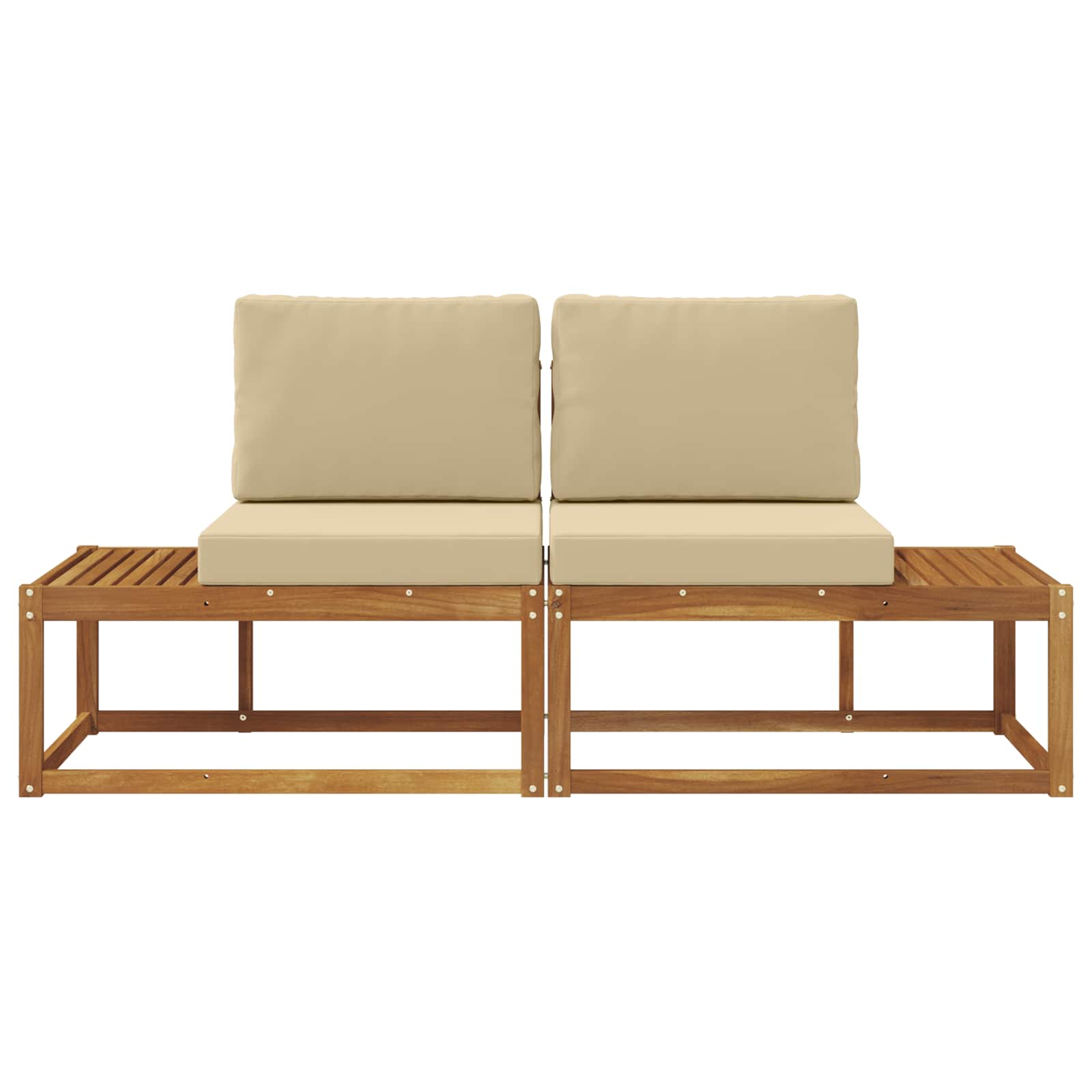 Buiten Eind Sofa 2 Stuk Natuurlijk en Beige Massief Acaciahout is nu te koop bij PeponiXL, paradijselijk wonen!