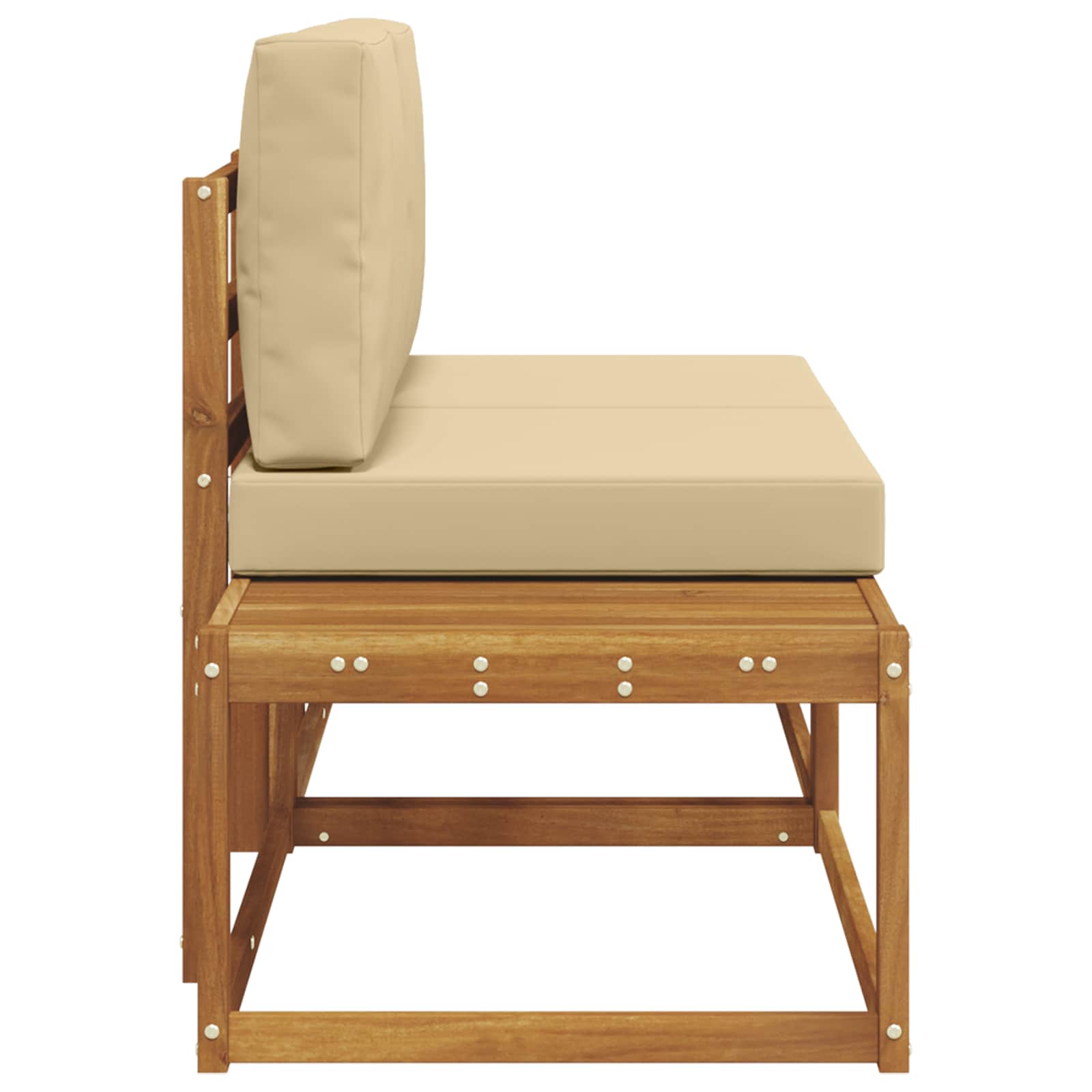Buiten Eind Sofa 2 Stuk Natuurlijk en Beige Massief Acaciahout is nu te koop bij PeponiXL, paradijselijk wonen!