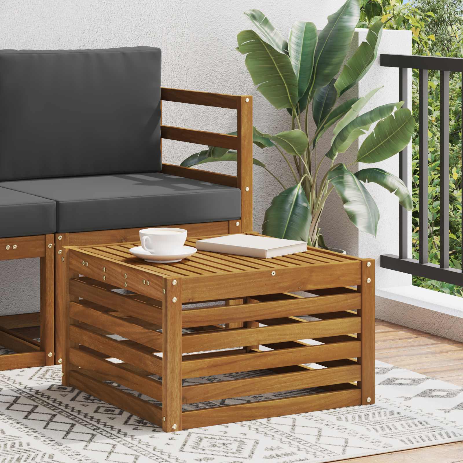 Buiten Tafel Massief Acaciahout Naturel 59 x 59 x 37 cm is nu te koop bij PeponiXL, paradijselijk wonen!