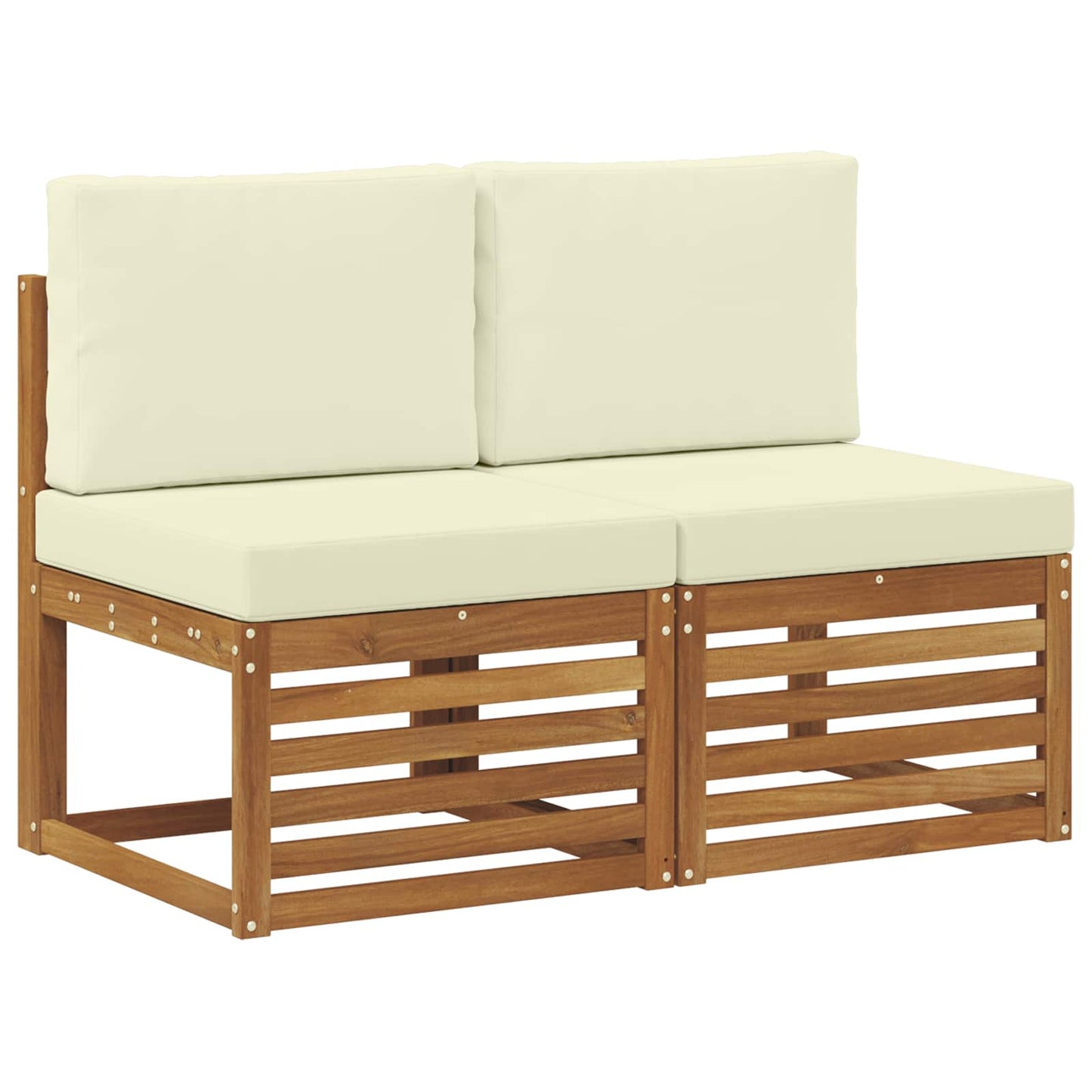2 Stuk Buiten Midden Sofa Massief Acaciahout Naturel is nu te koop bij PeponiXL, paradijselijk wonen!