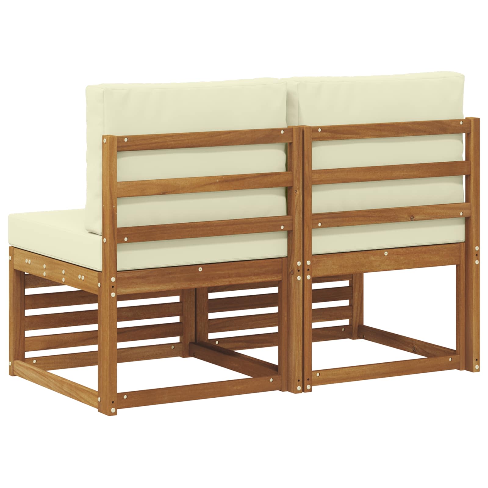 2 Stuk Buiten Midden Sofa Massief Acaciahout Naturel is nu te koop bij PeponiXL, paradijselijk wonen!