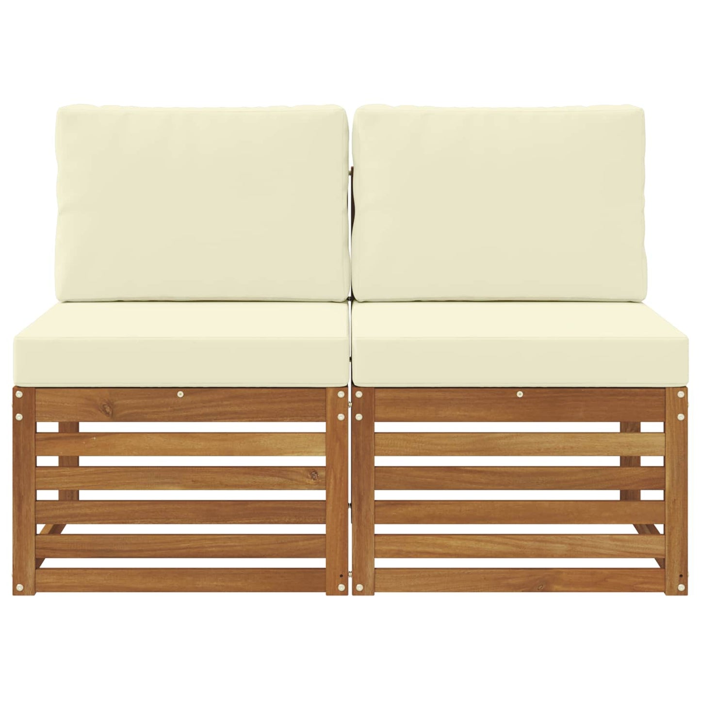 2 Stuk Buiten Midden Sofa Massief Acaciahout Naturel is nu te koop bij PeponiXL, paradijselijk wonen!